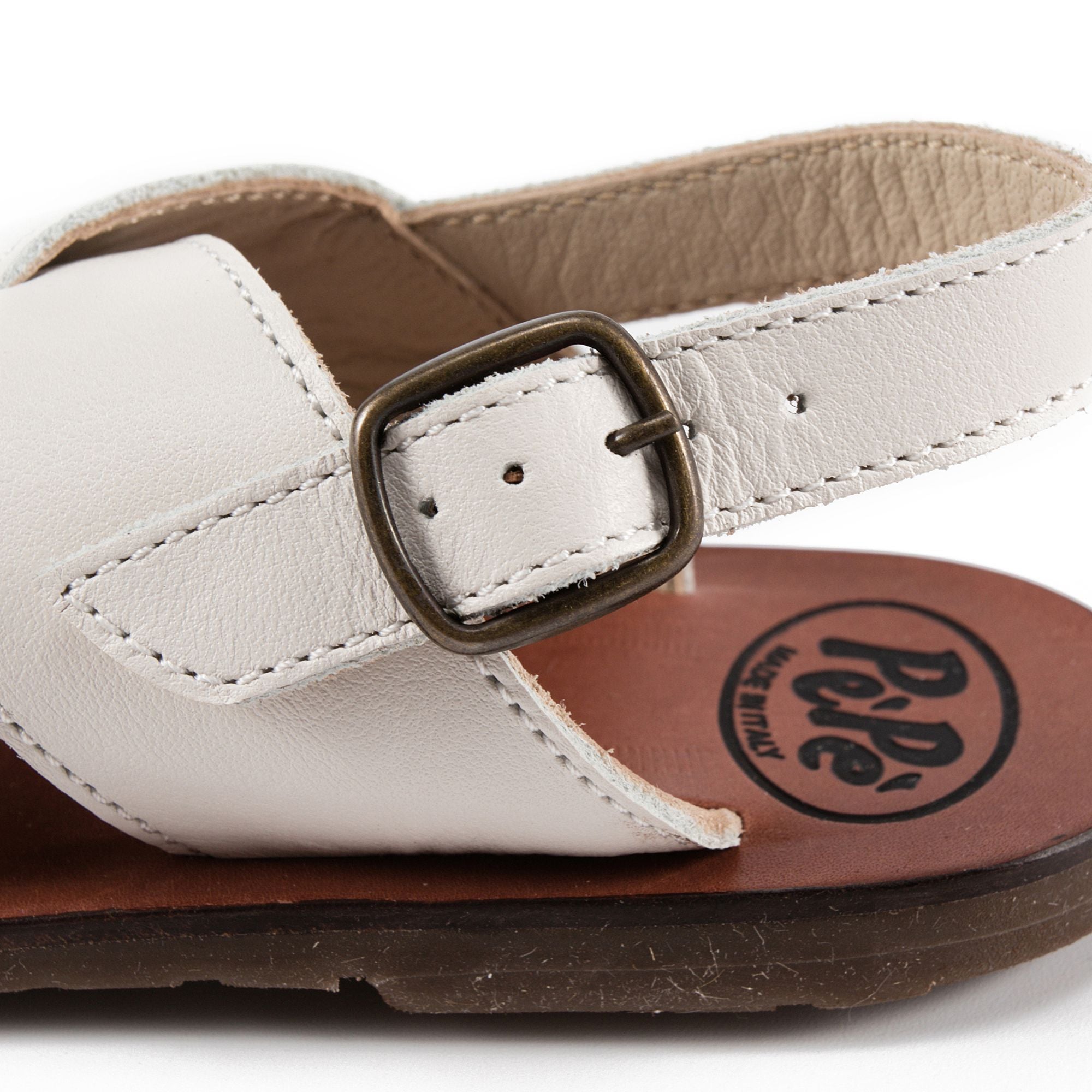 Girls White Leather sandals