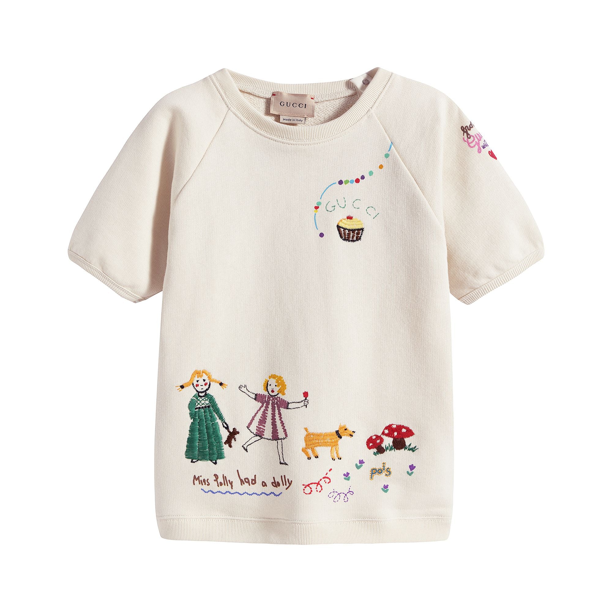 Baby Girls White Painted Cotton Sweatshirt