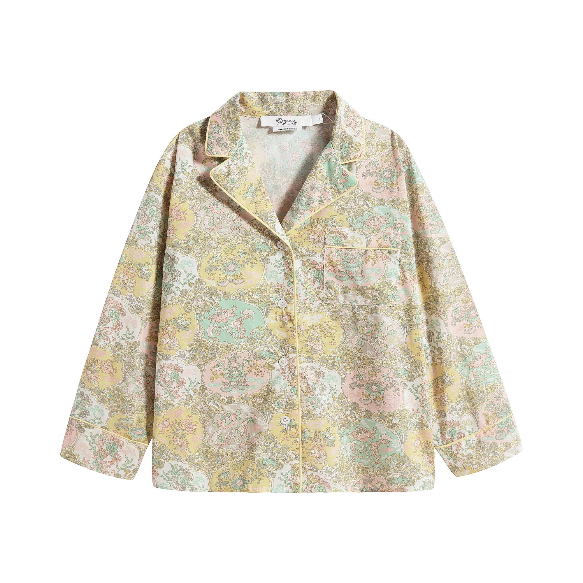 Girls Yellow Floral Cotton Nightwear Set