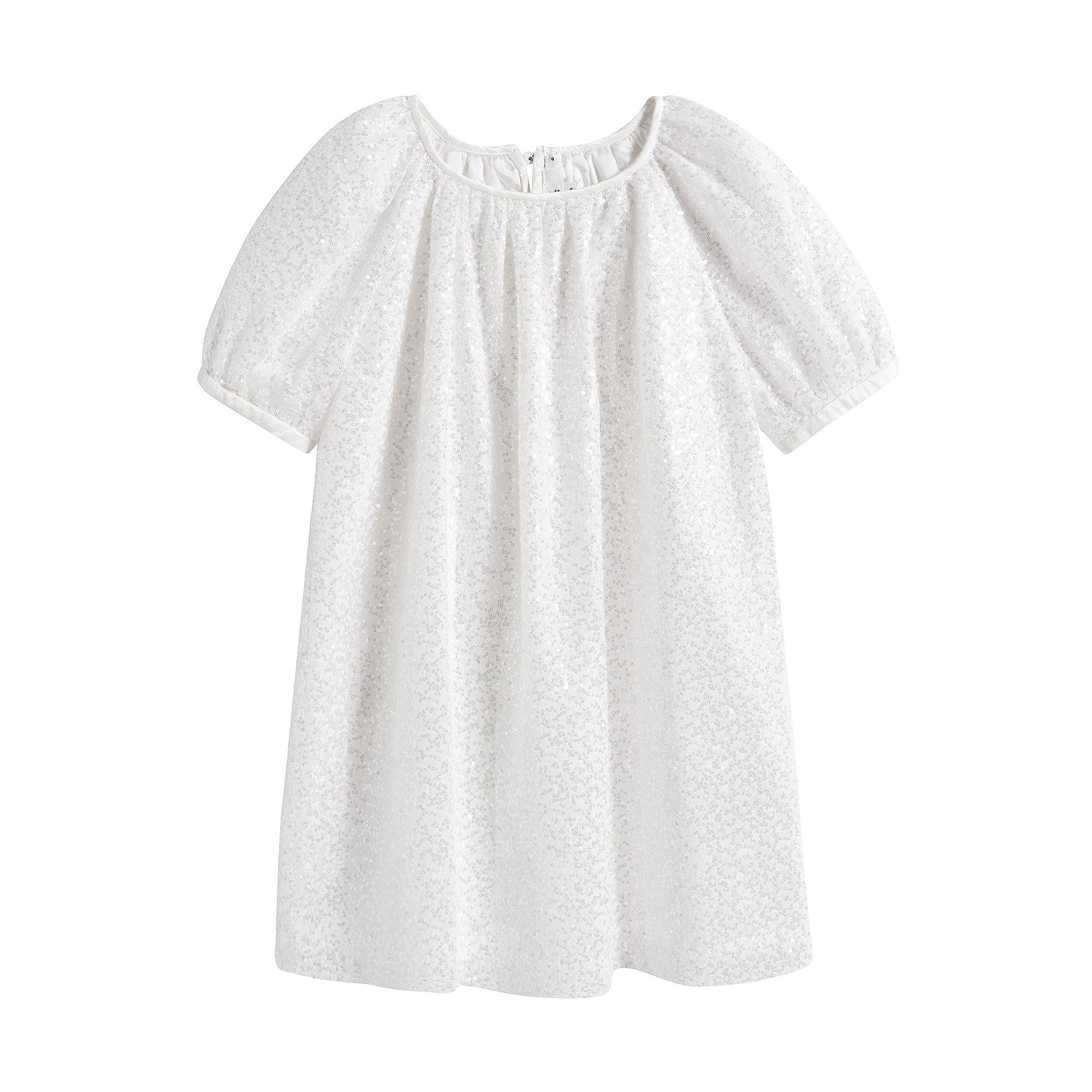 Girls White Glitter Dress