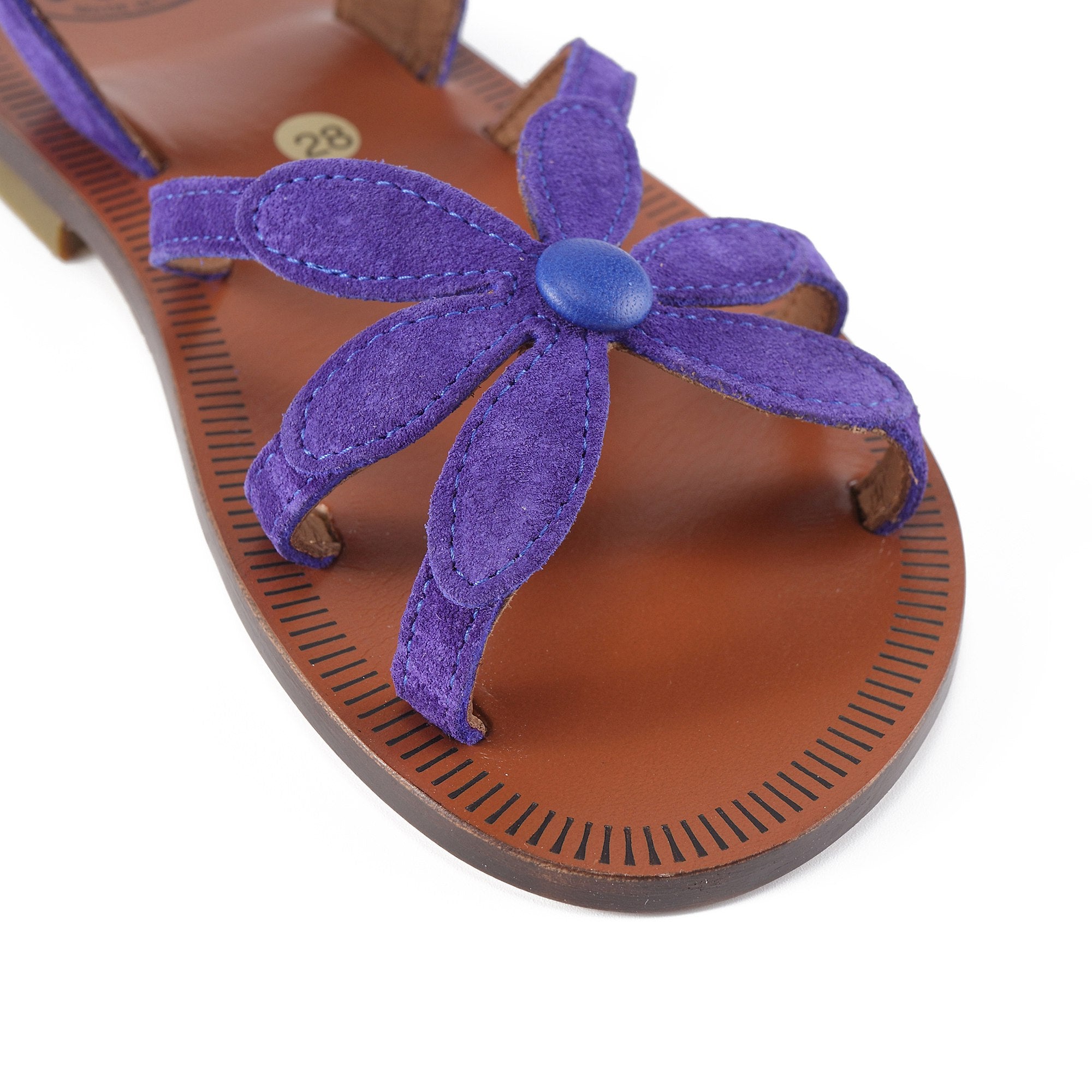 Girls Violet Petal Leather Shoes