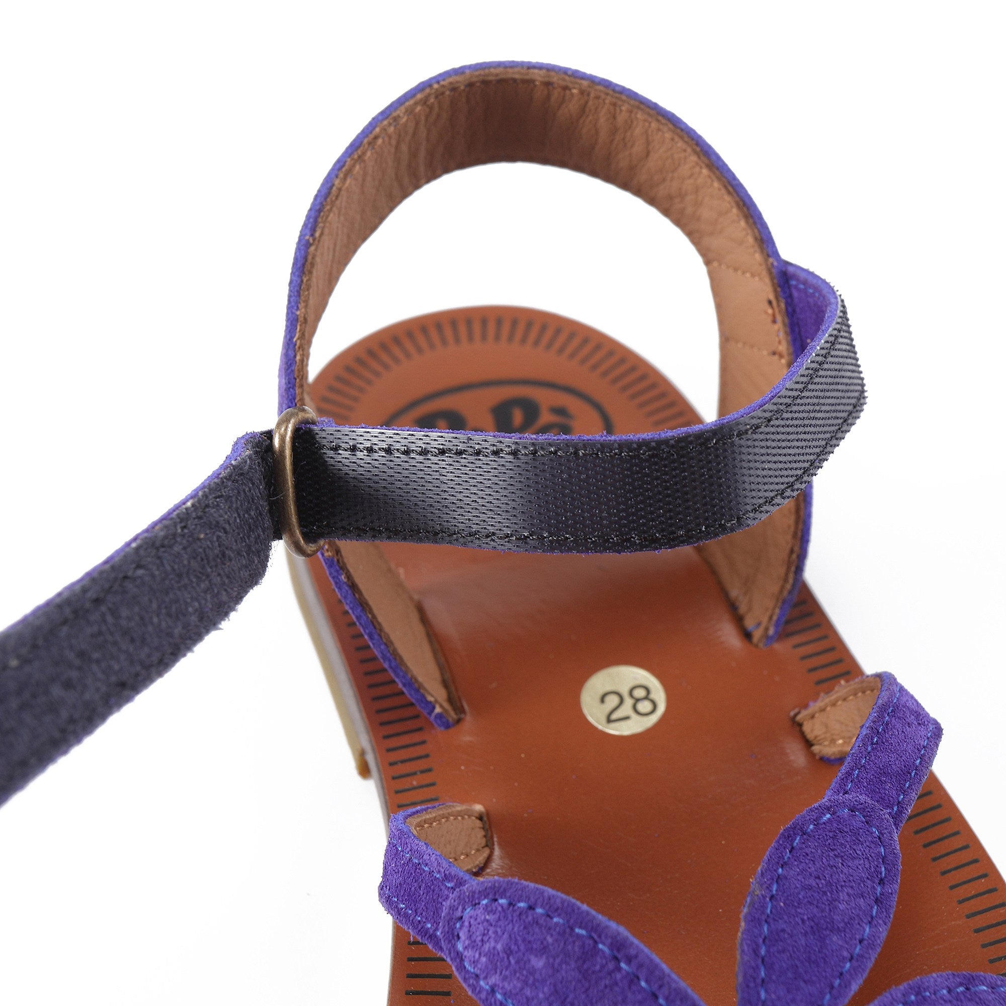 Girls Violet Petal Leather Shoes