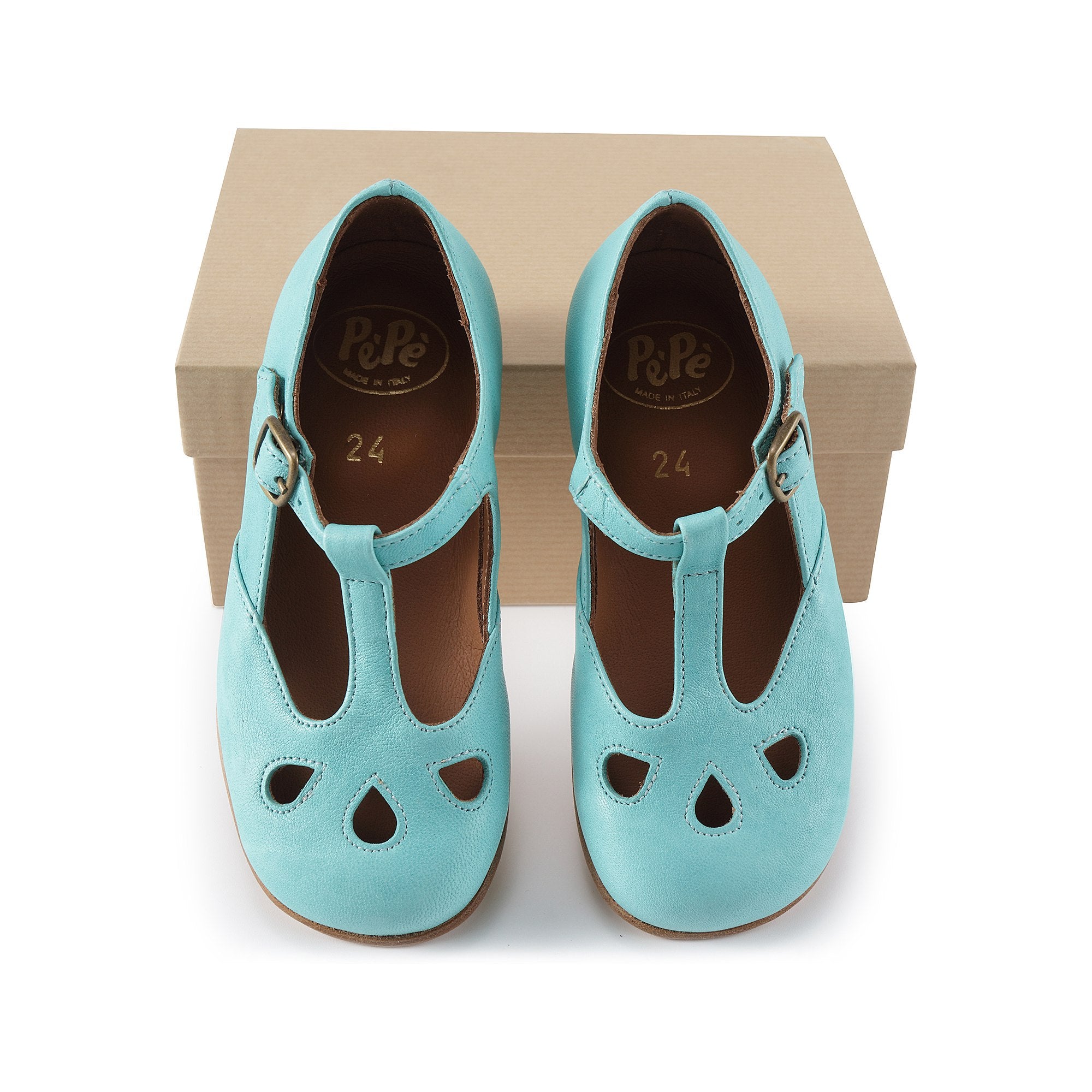 Girls Green Leather Shoes