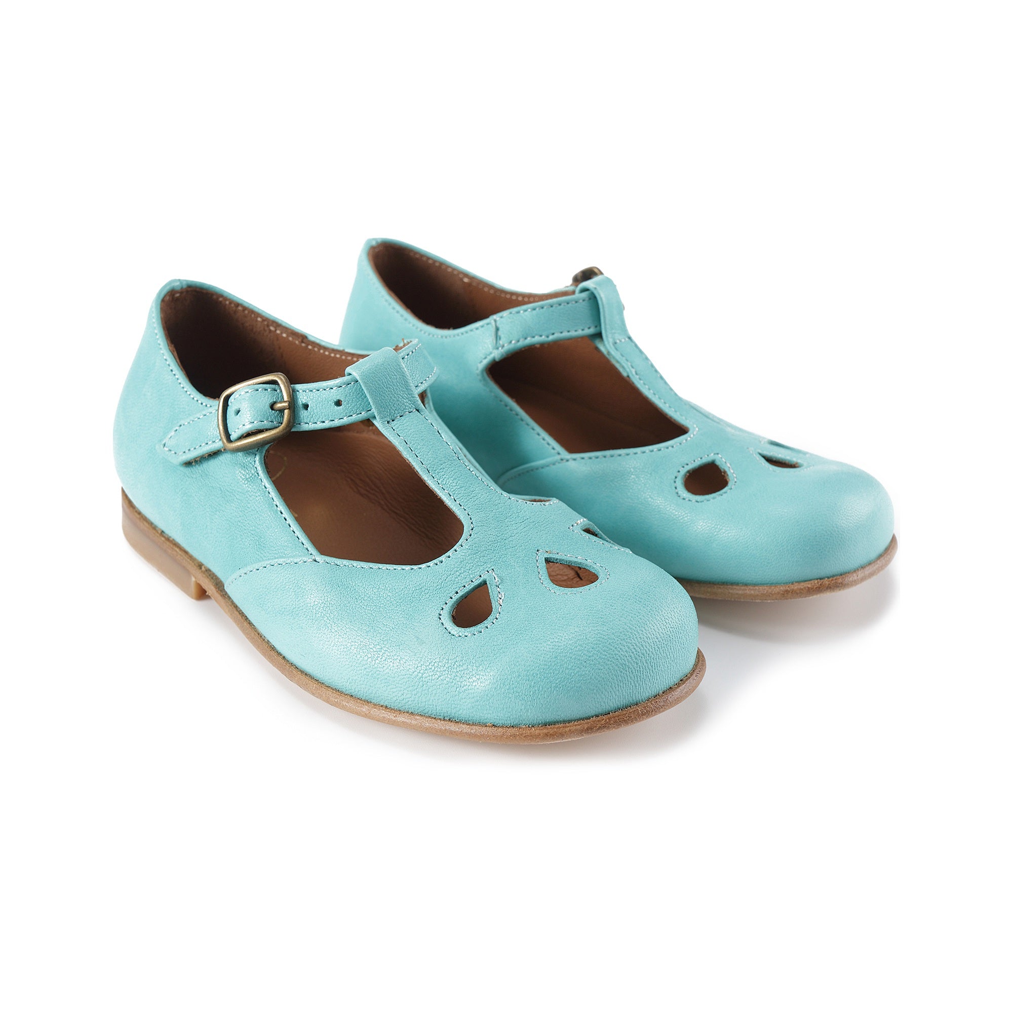Girls Green Leather Shoes