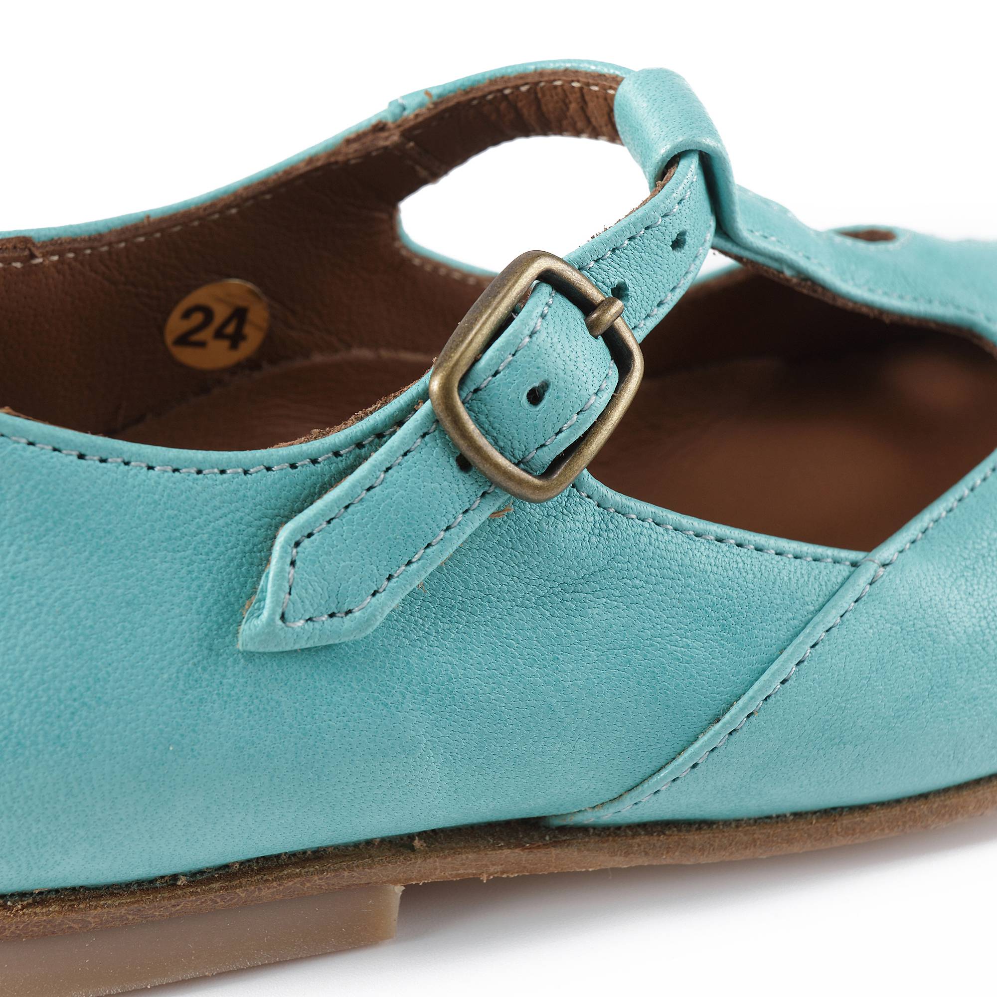 Girls Green Leather Shoes