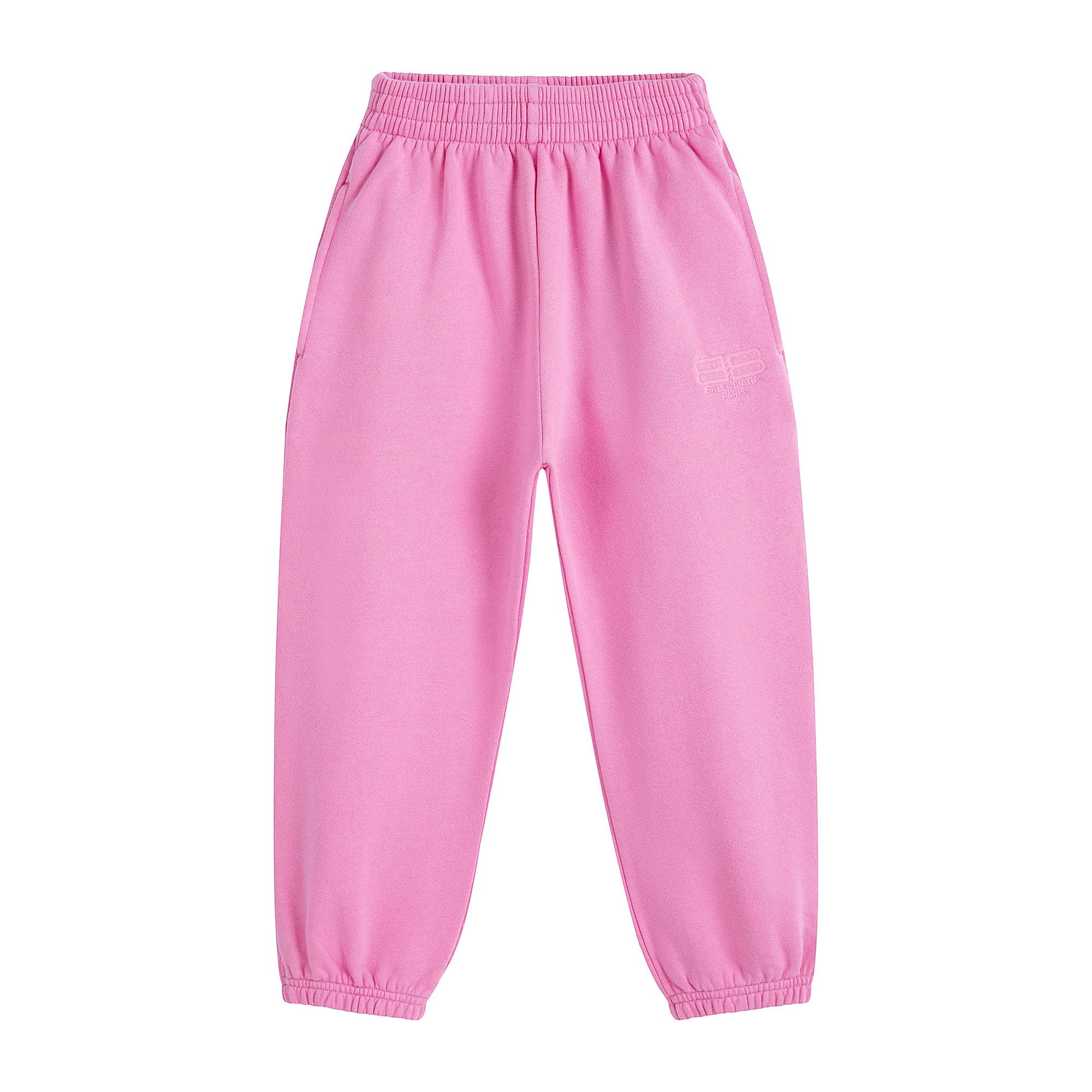 Boys & Girls Pink Logo Cotton Trousers
