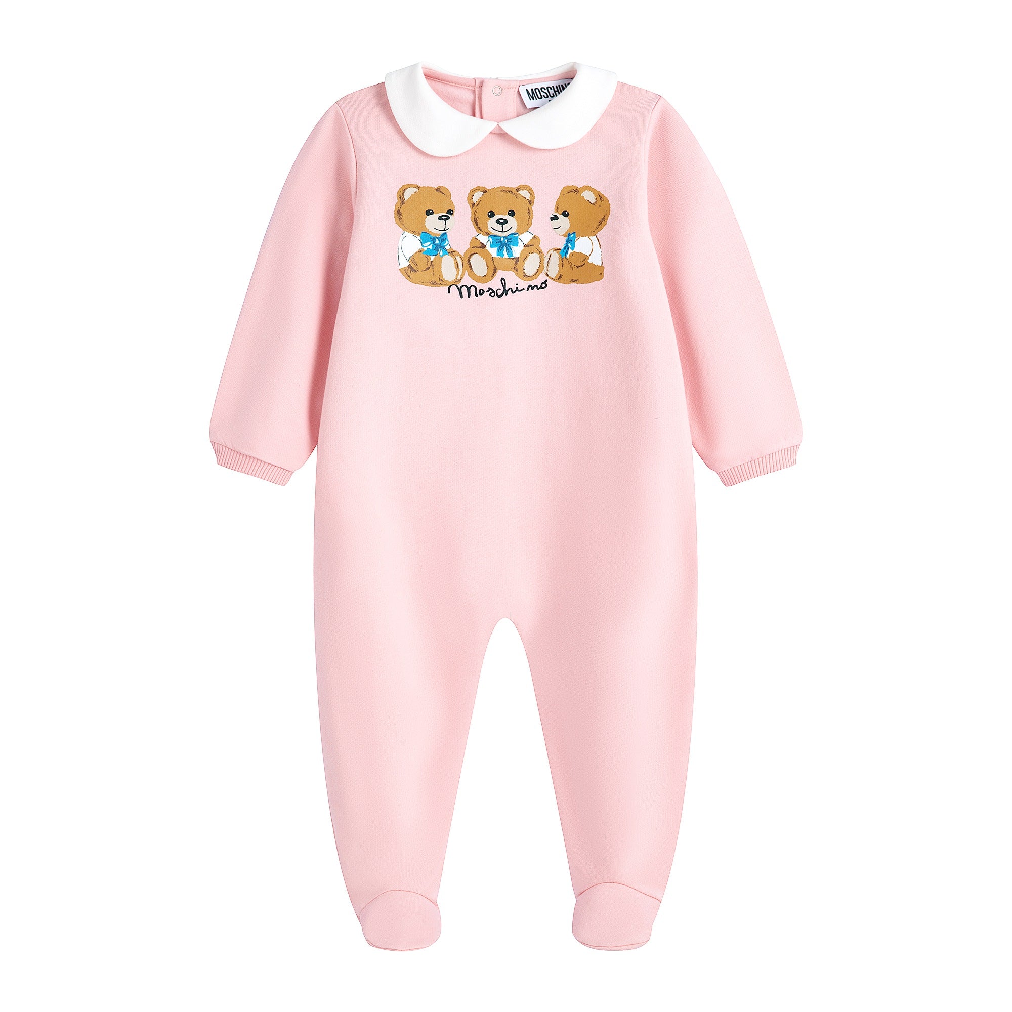 Baby Boys & Girls Pink Printed Cotton Babysuit Set