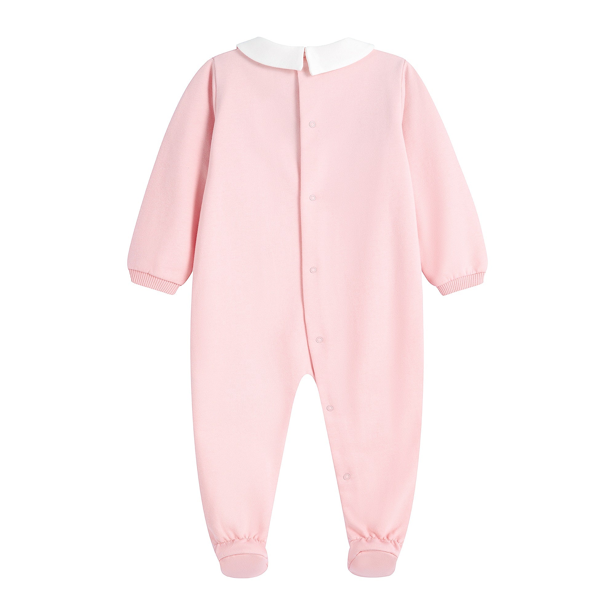 Baby Boys & Girls Pink Printed Cotton Babysuit Set