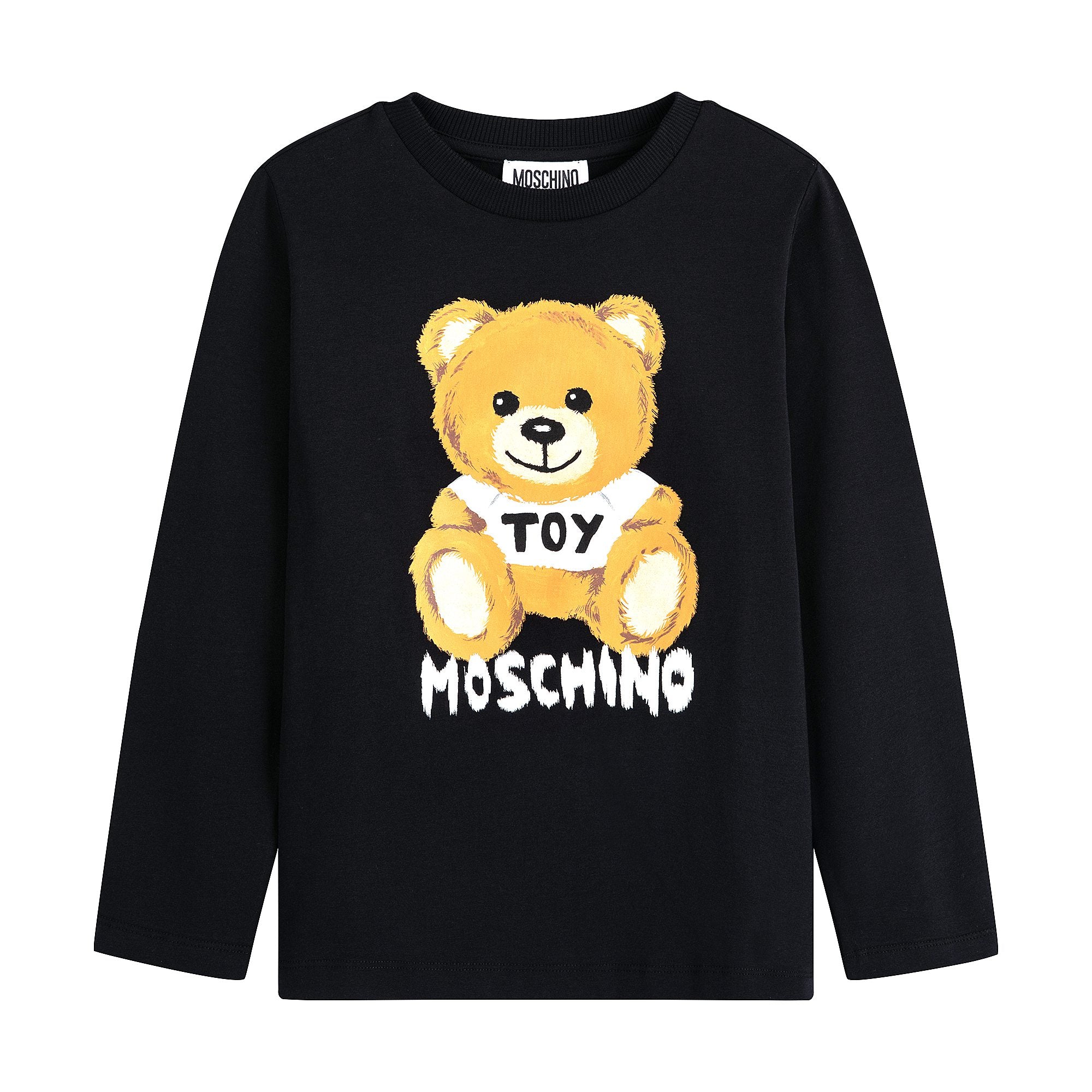 Boys & Girls Black Printed Cotton T-Shirt