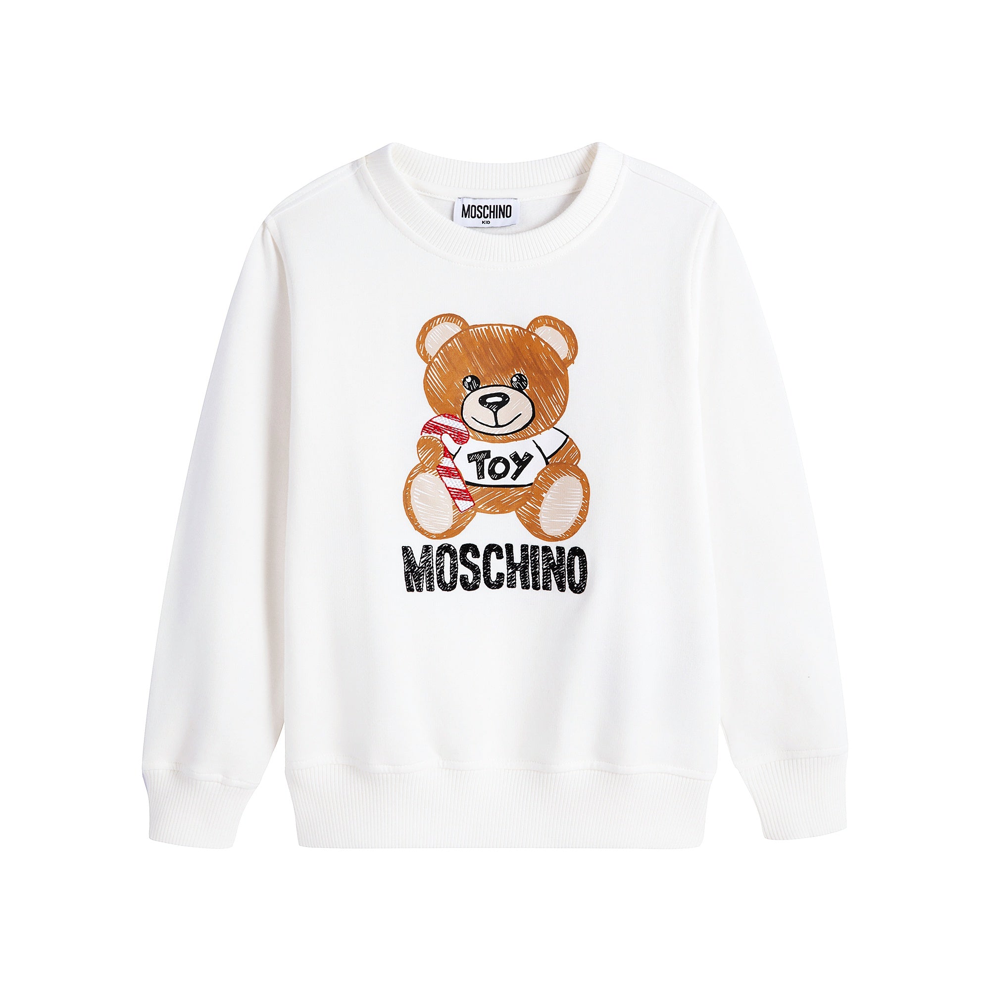 Boys & Girls White Printed Cotton Sweatshirt