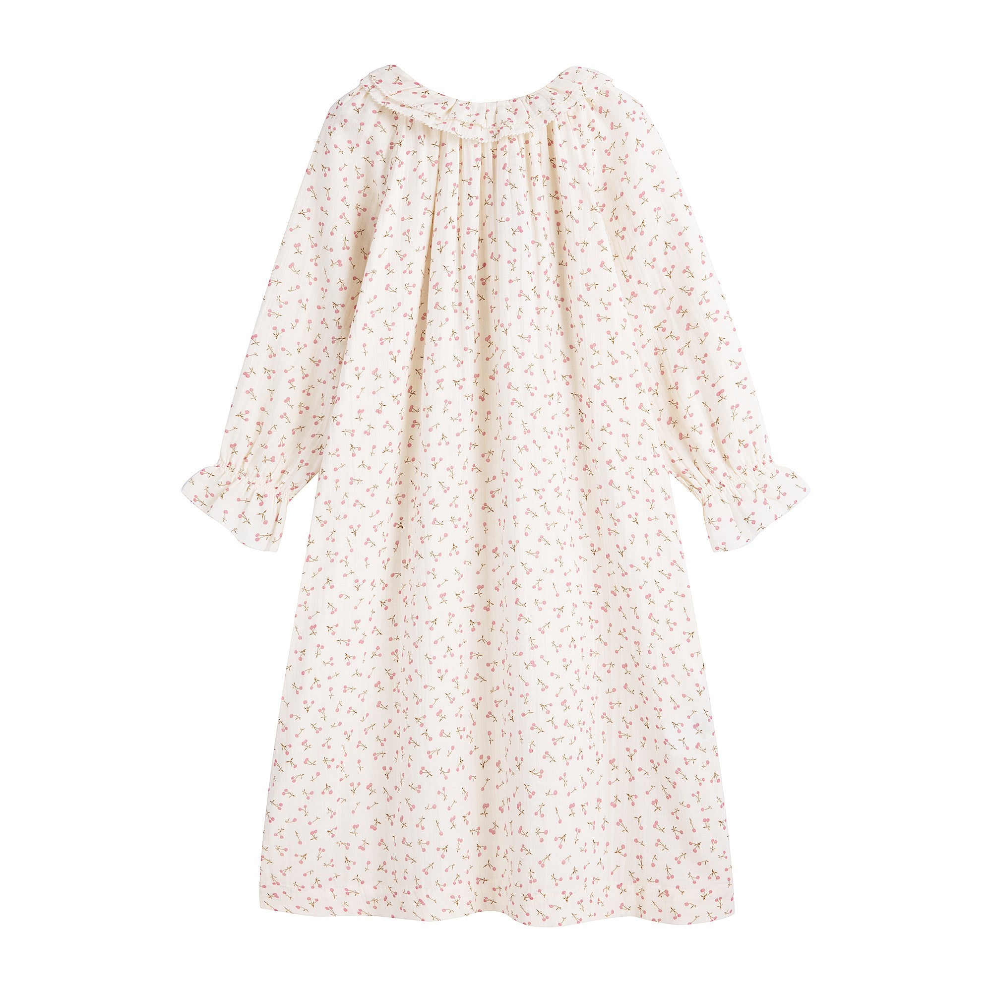 Girls Ivory Floral Cotton Dress