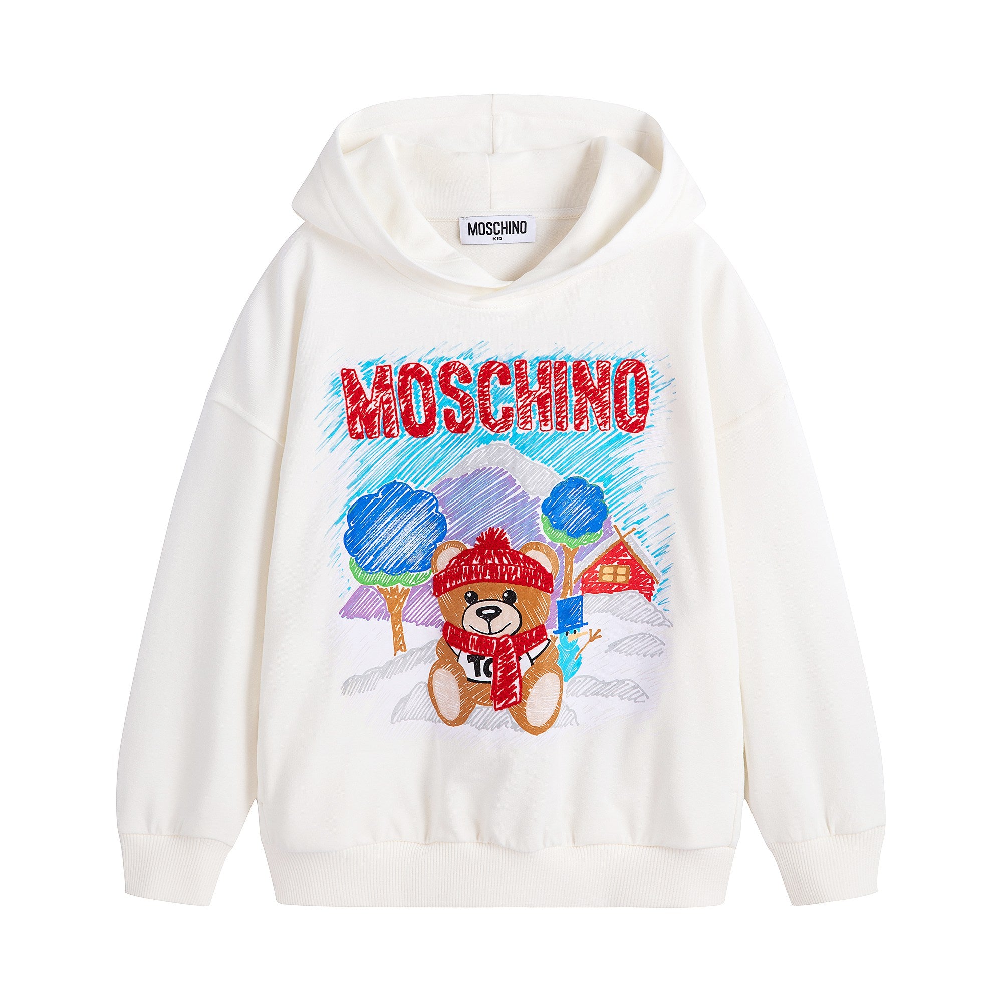 Boys & Girls White Printed Cotton Sweatshirt