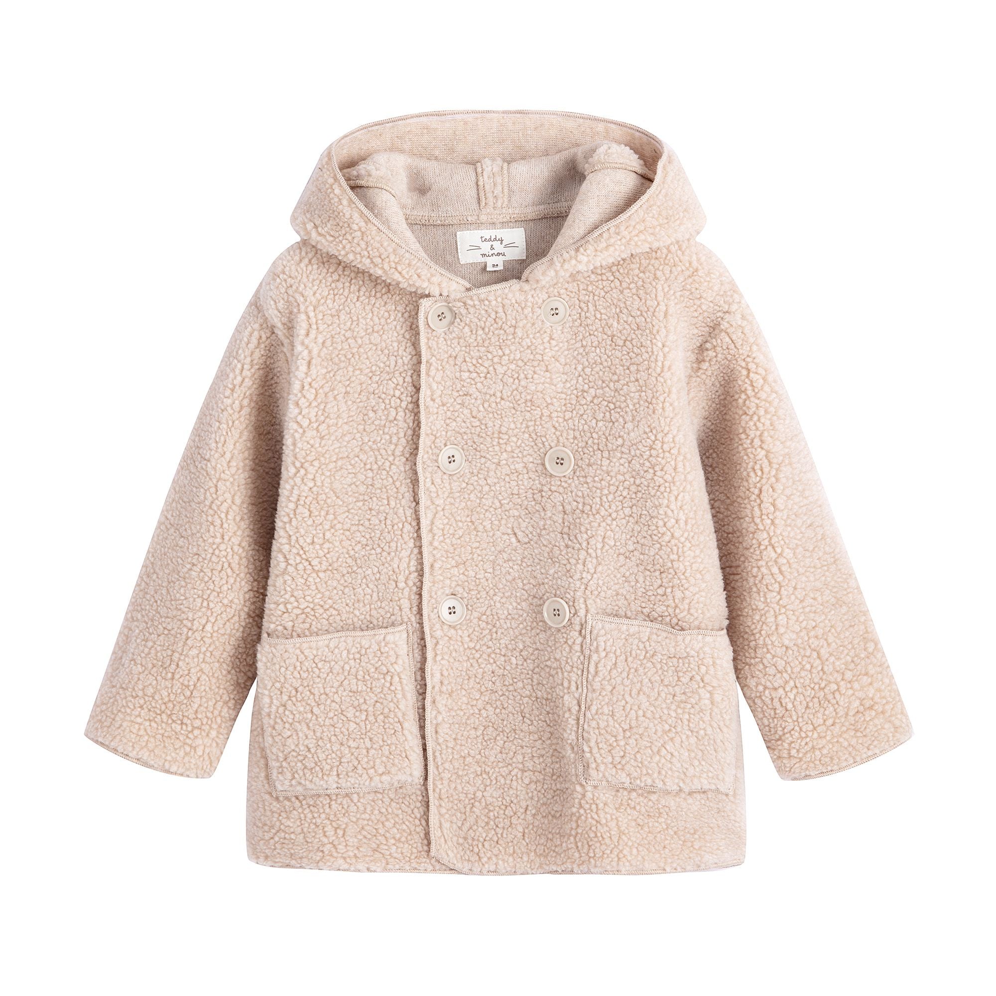 Baby Girls Beige Fleece Coat