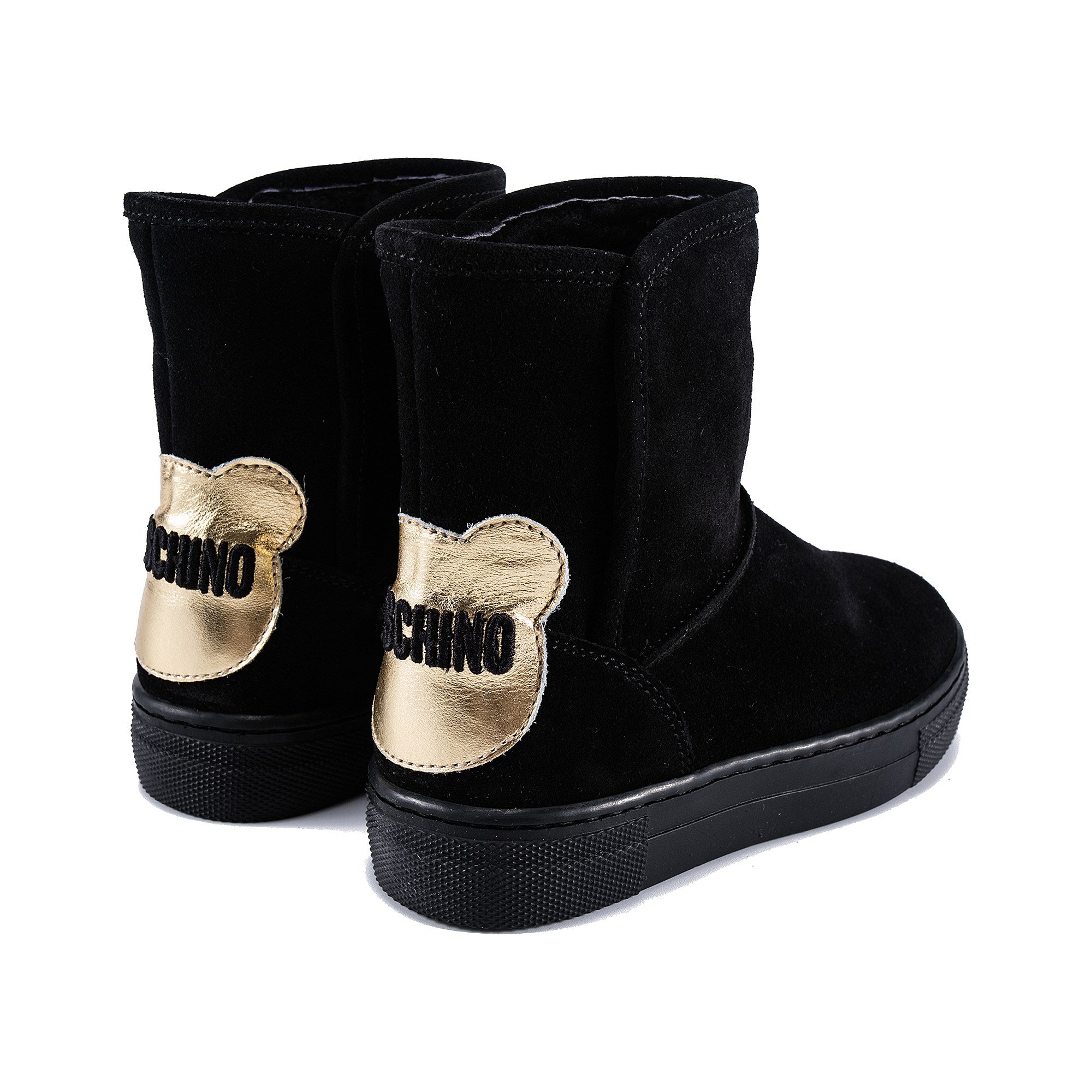 Girls Black Logo Ankle Boots