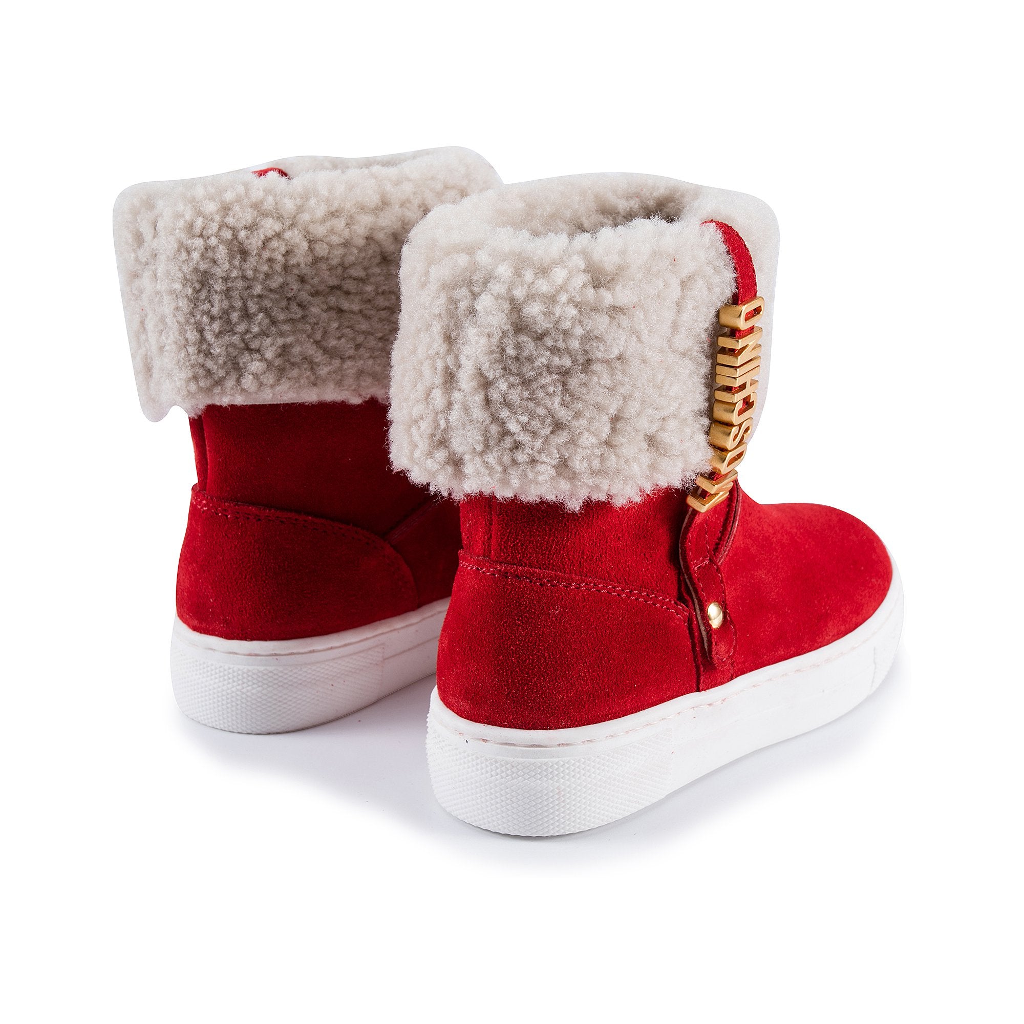 Girls Red Fur Boots