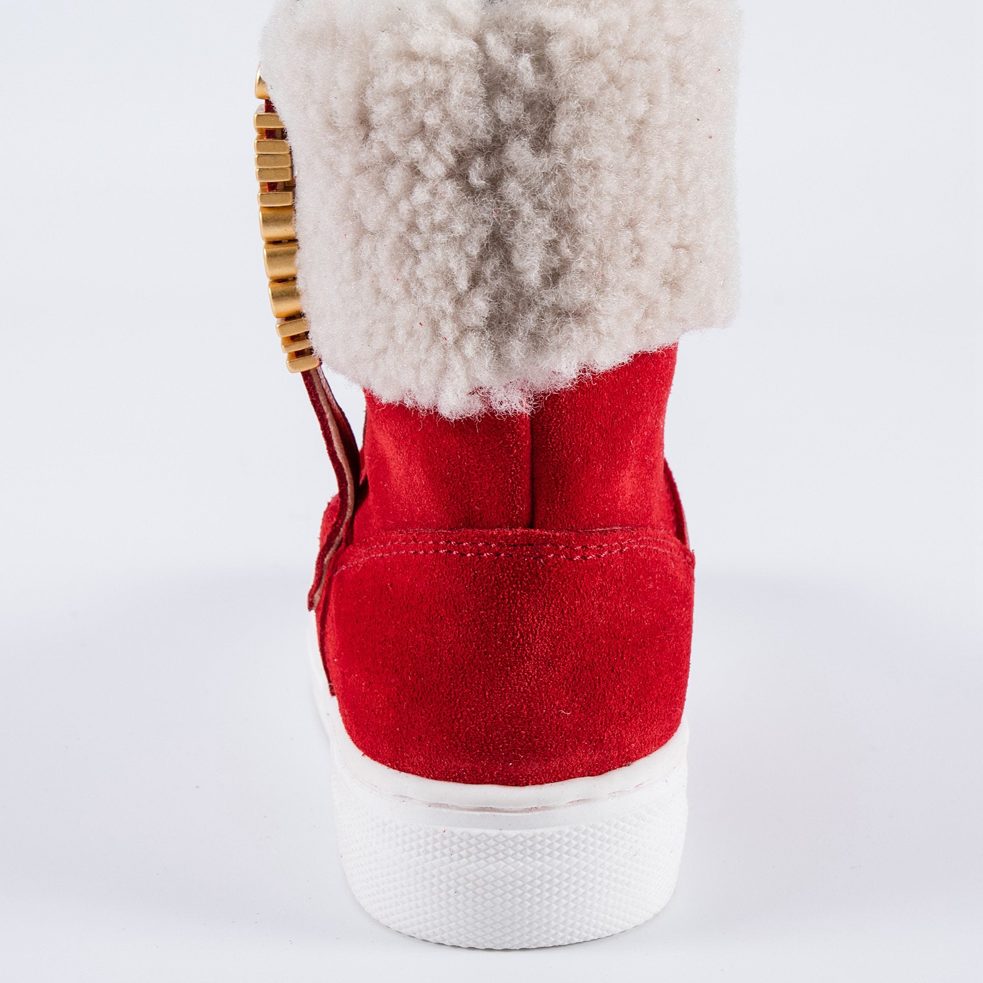 Girls Red Fur Boots