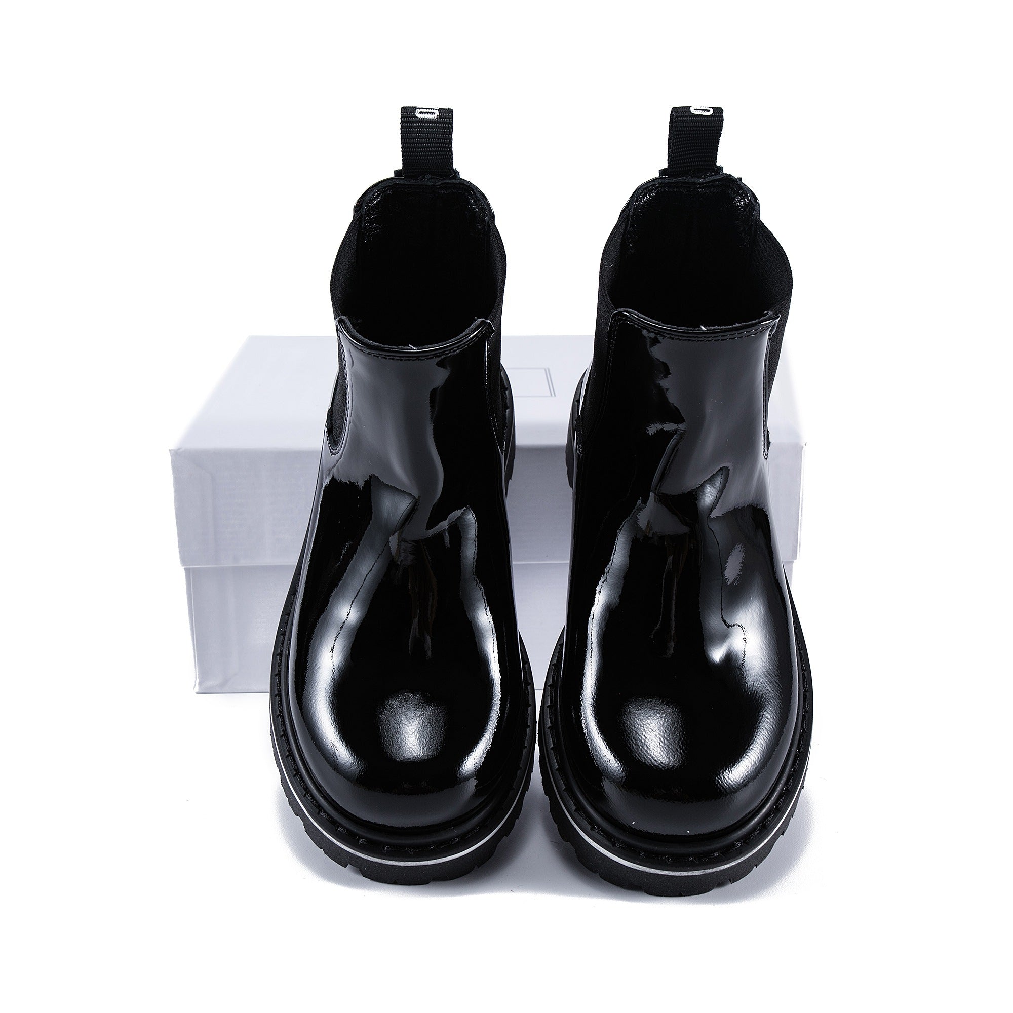 Boys & Girls Black Beatles Patch Boots