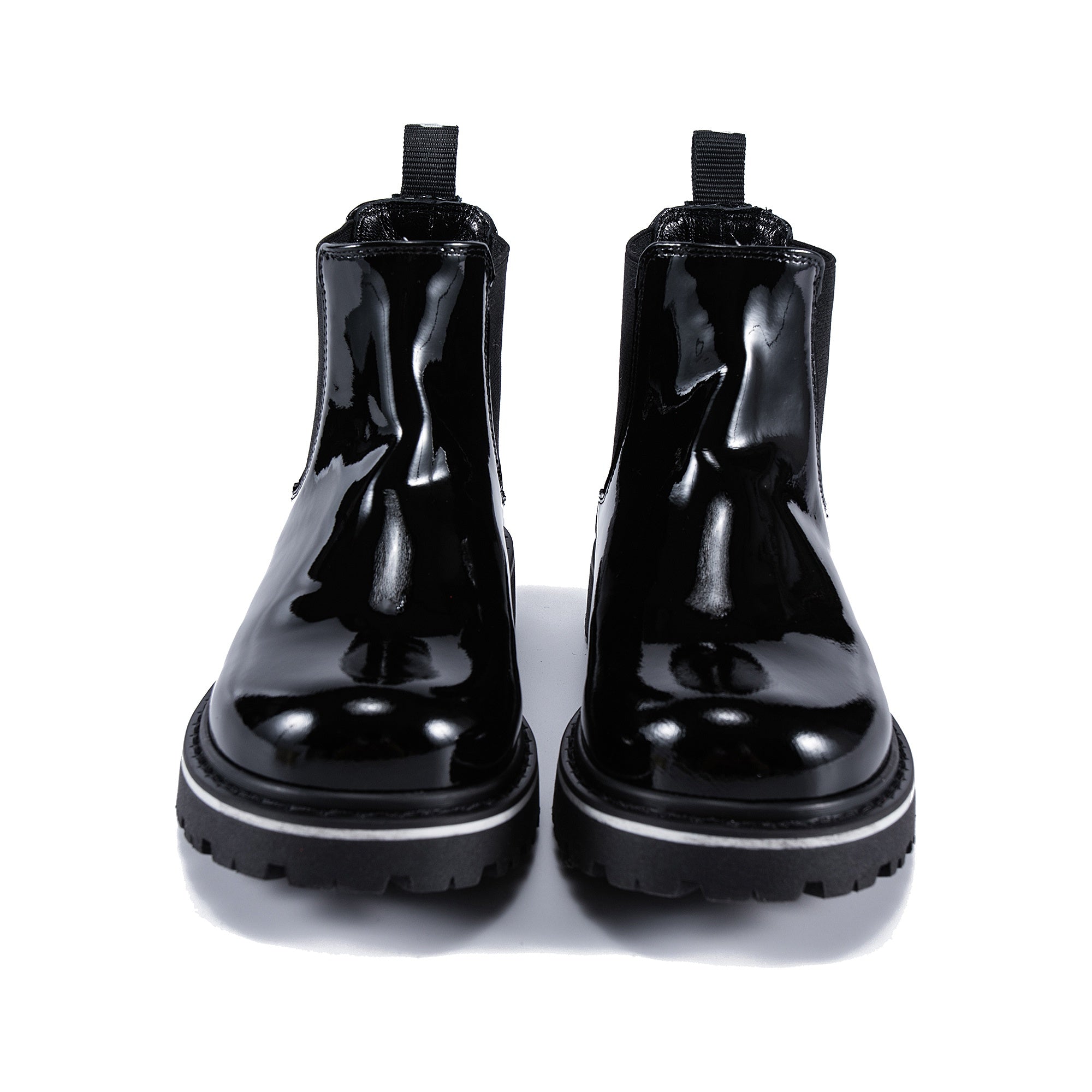 Boys & Girls Black Beatles Patch Boots