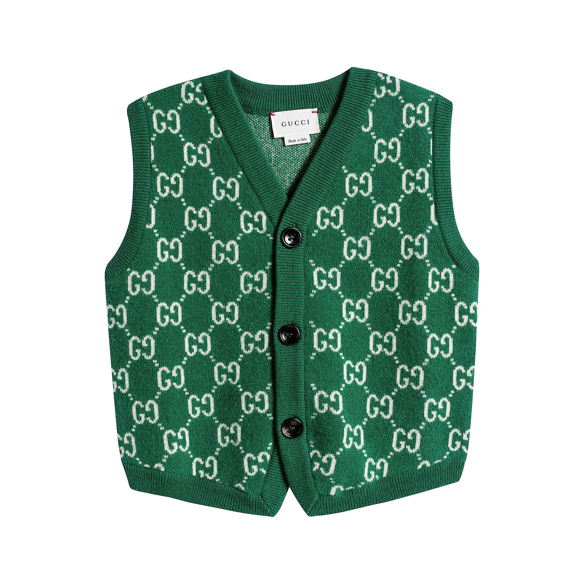 Boys & Girls Green GG Knit Vest