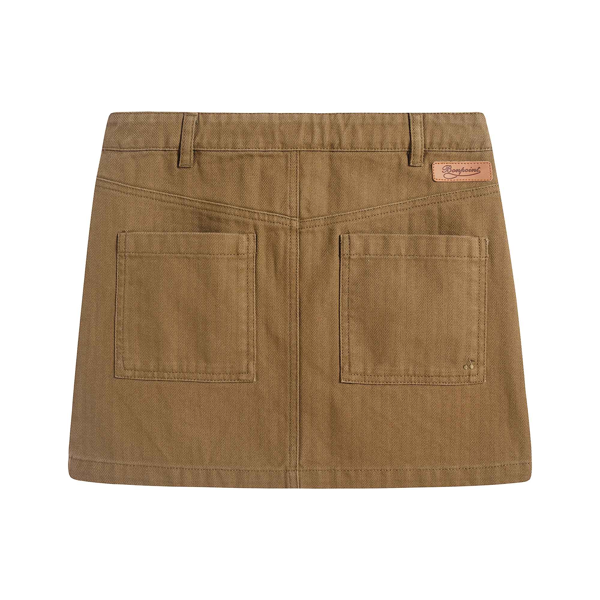 Girls Khaki Cotton Skirt