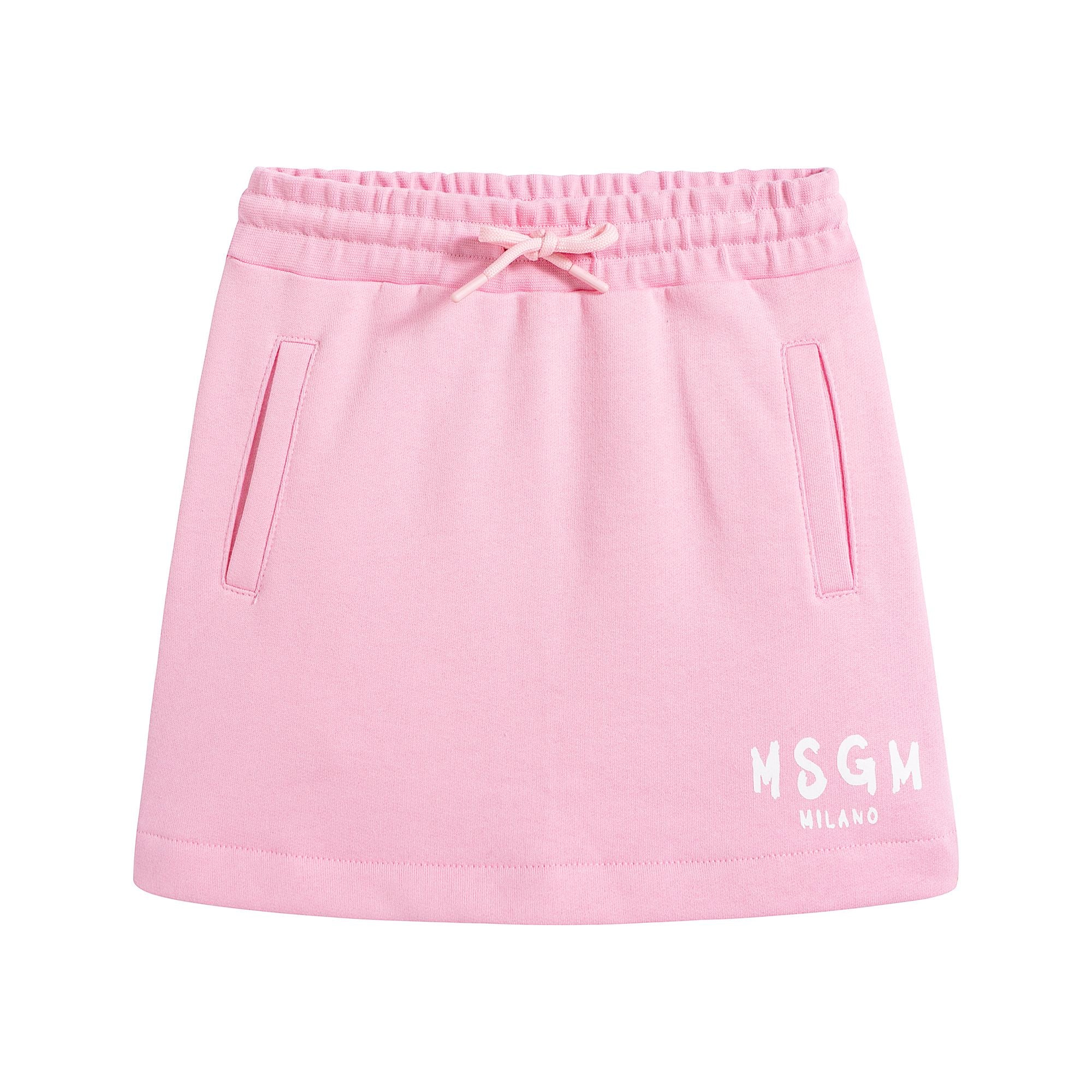 Girls Pink Logo Cotton Skirt