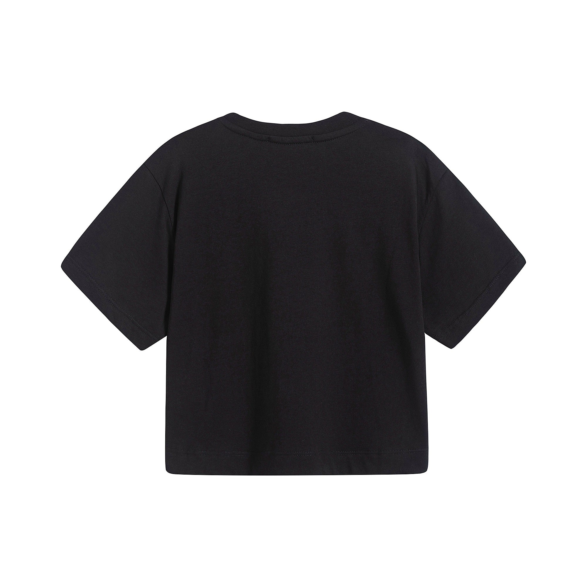 Girls Black Logo Cotton T-Shirt
