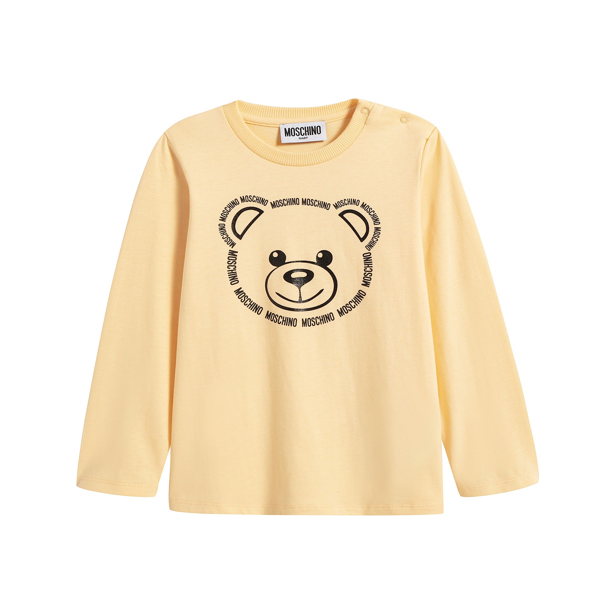 Baby Boys & Girls Yellow Logo Cotton T-Shirt