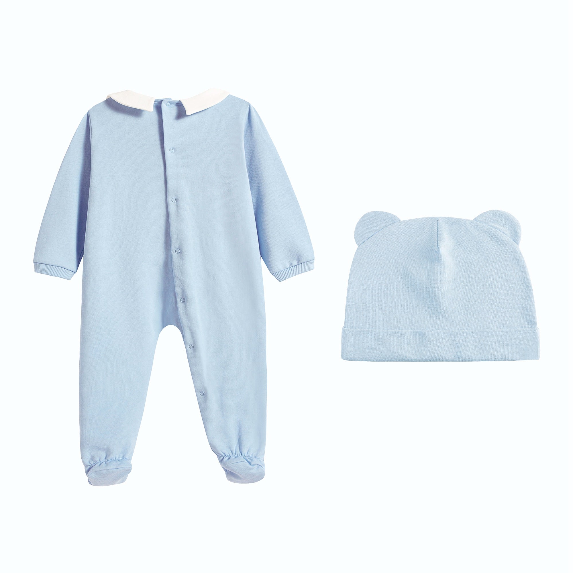 Baby Boys Blue Cotton Babysuit Set