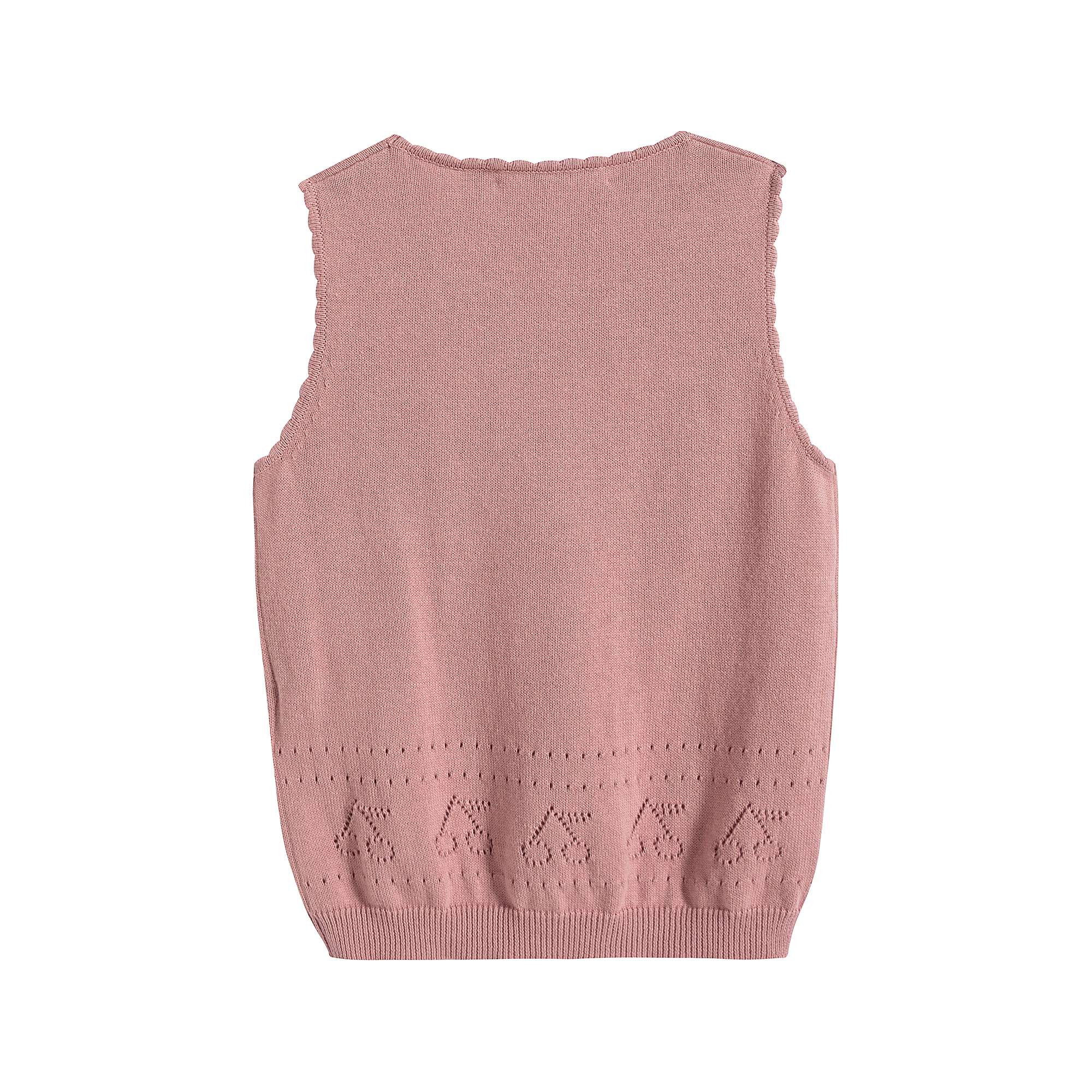 Girls Dark Pink Logo Cotton Vest