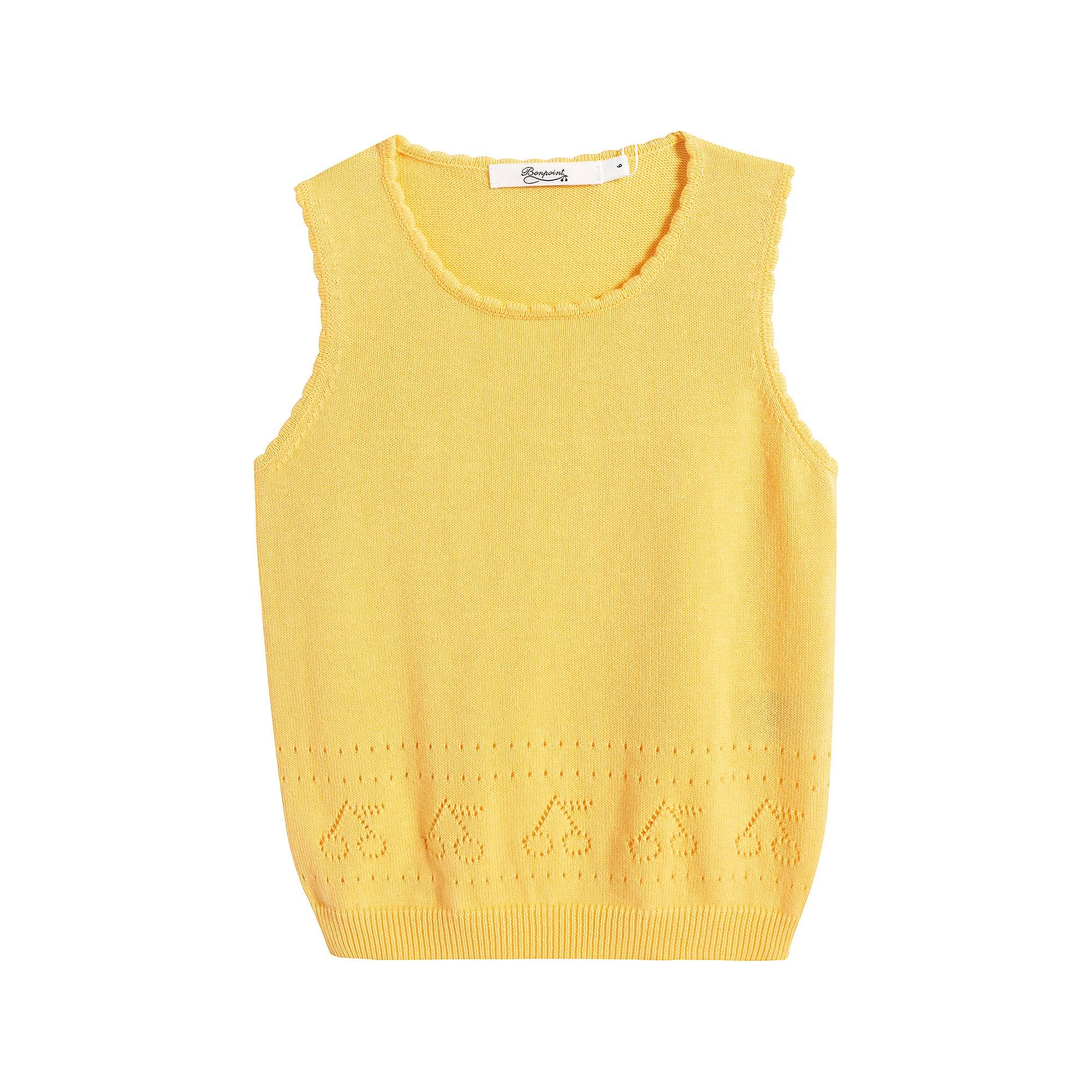 Girls Yellow Logo Knit Vest