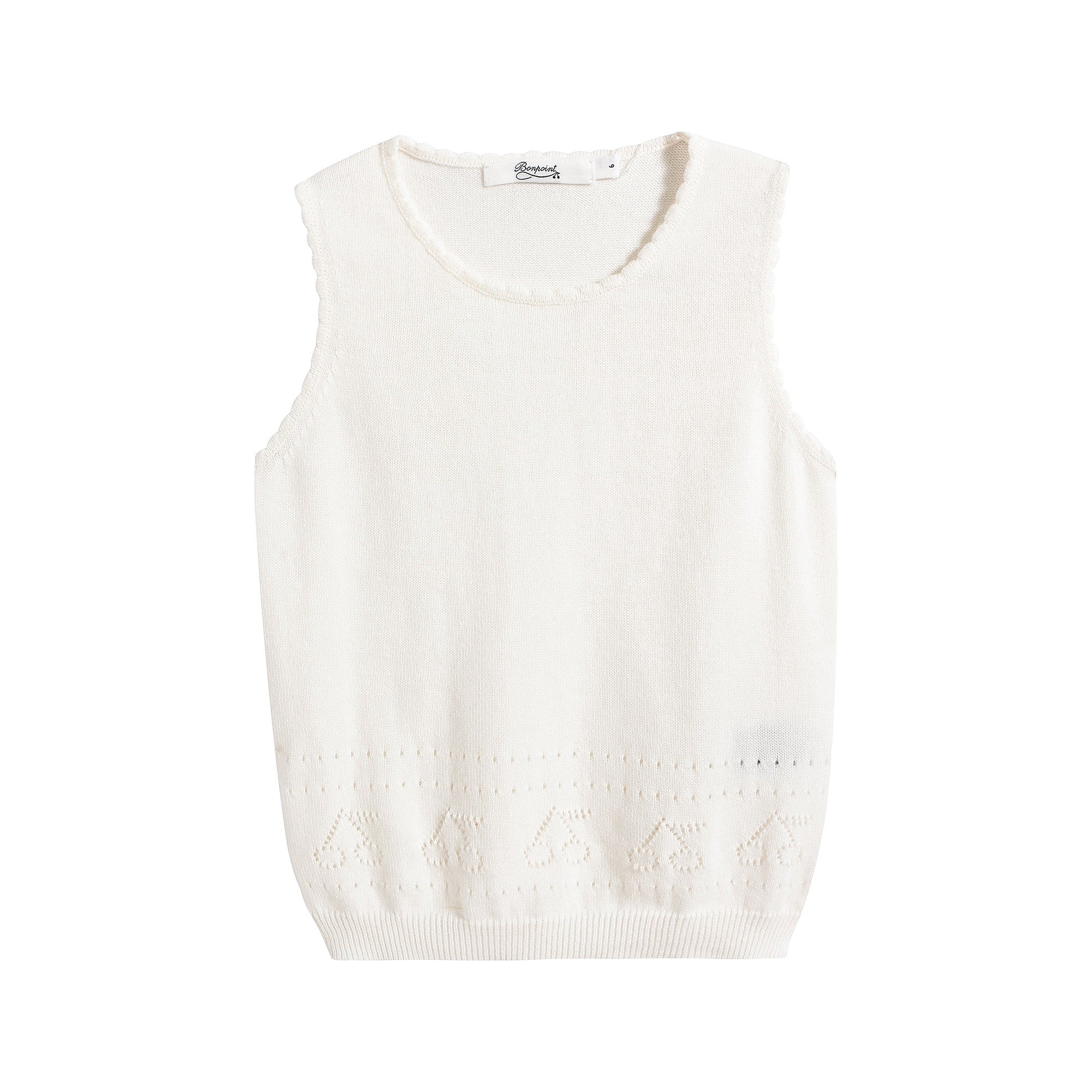 Girls White Logo Knit Vest