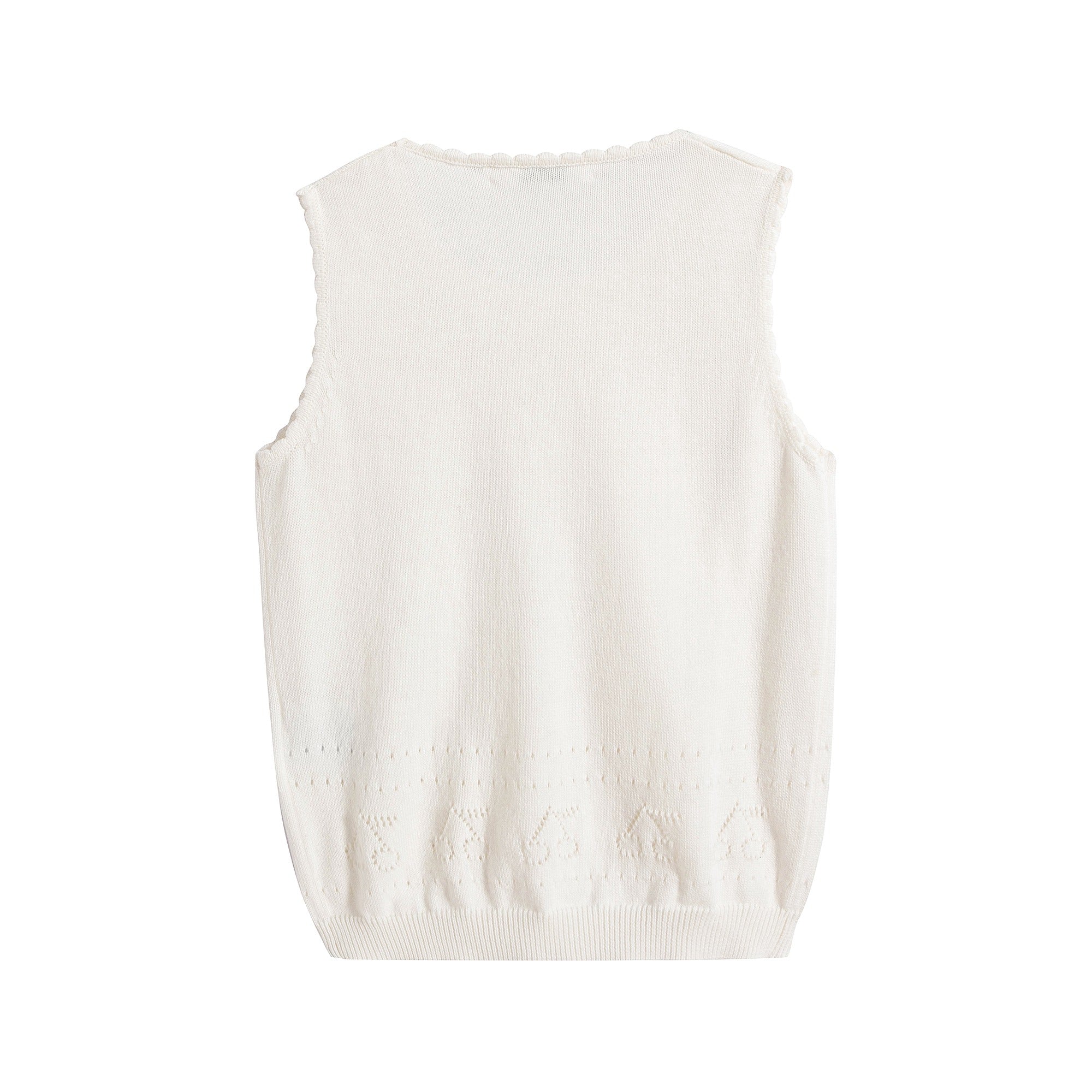 Girls White Logo Knit Vest