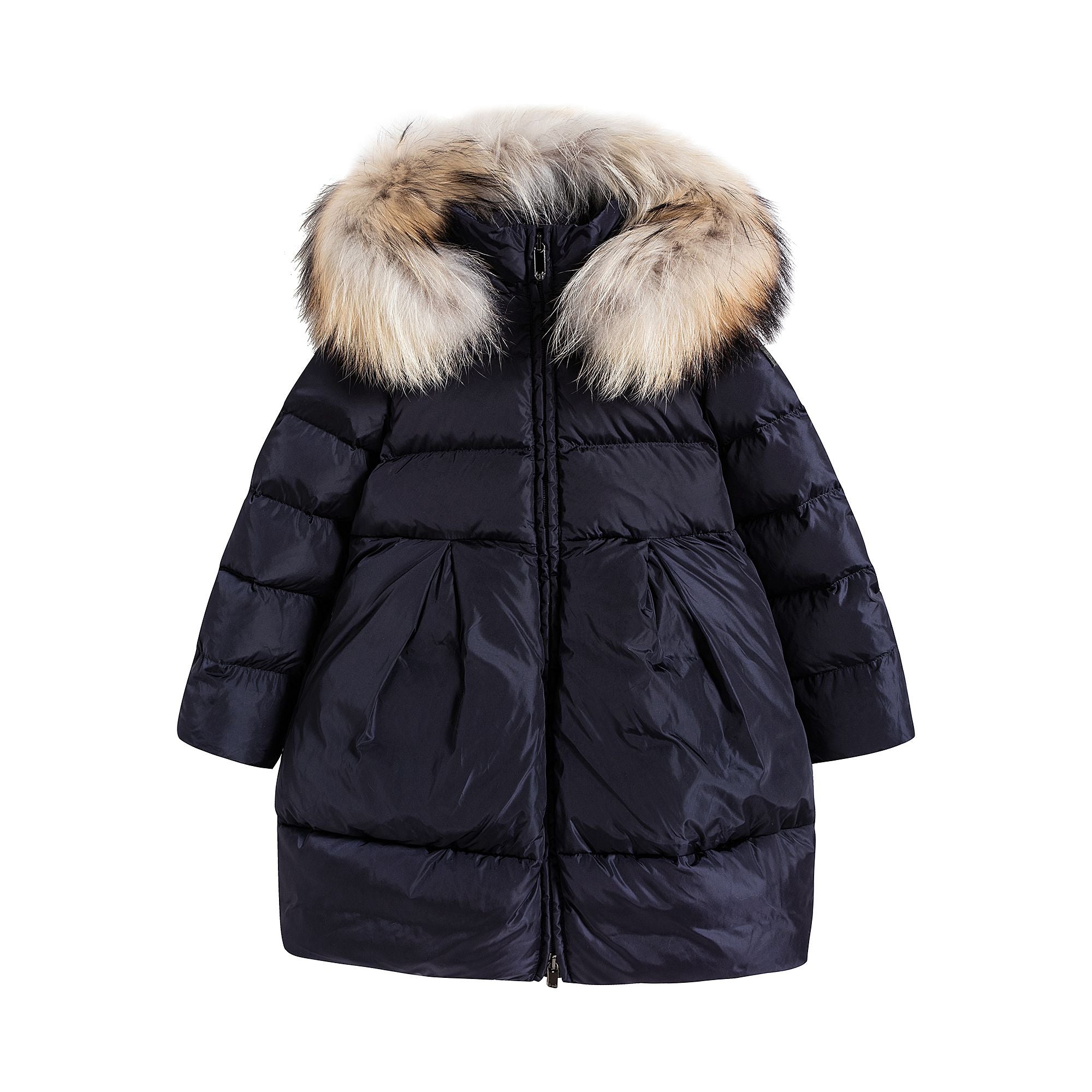 Girls Dark Blue Padded Down Coat