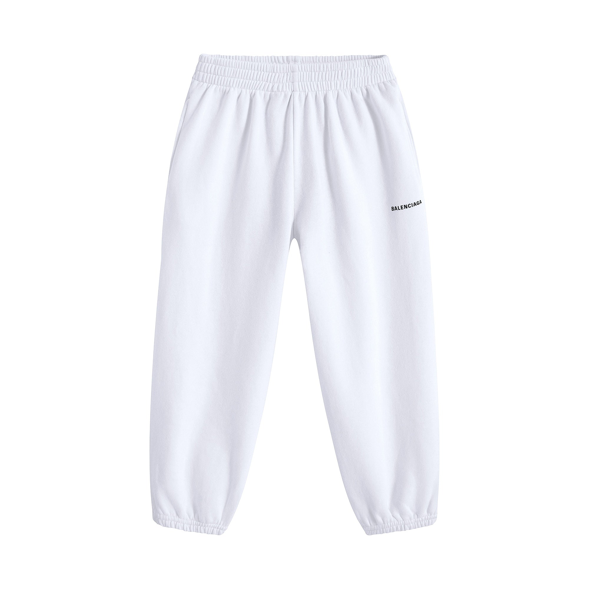 Boys & Girls White Logo Cotton Trousers