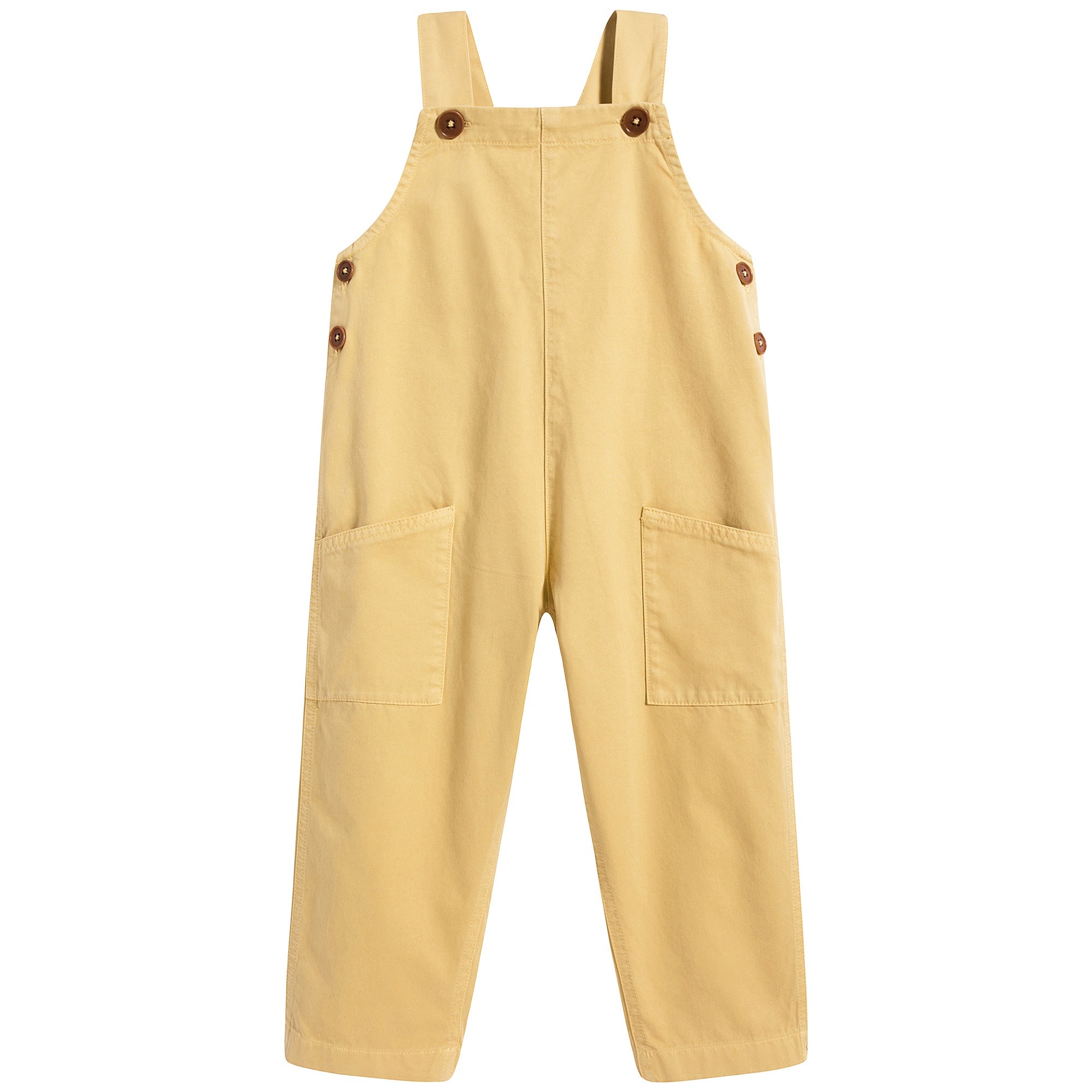 Baby Boys & Girls Yellow Cotton Trousers