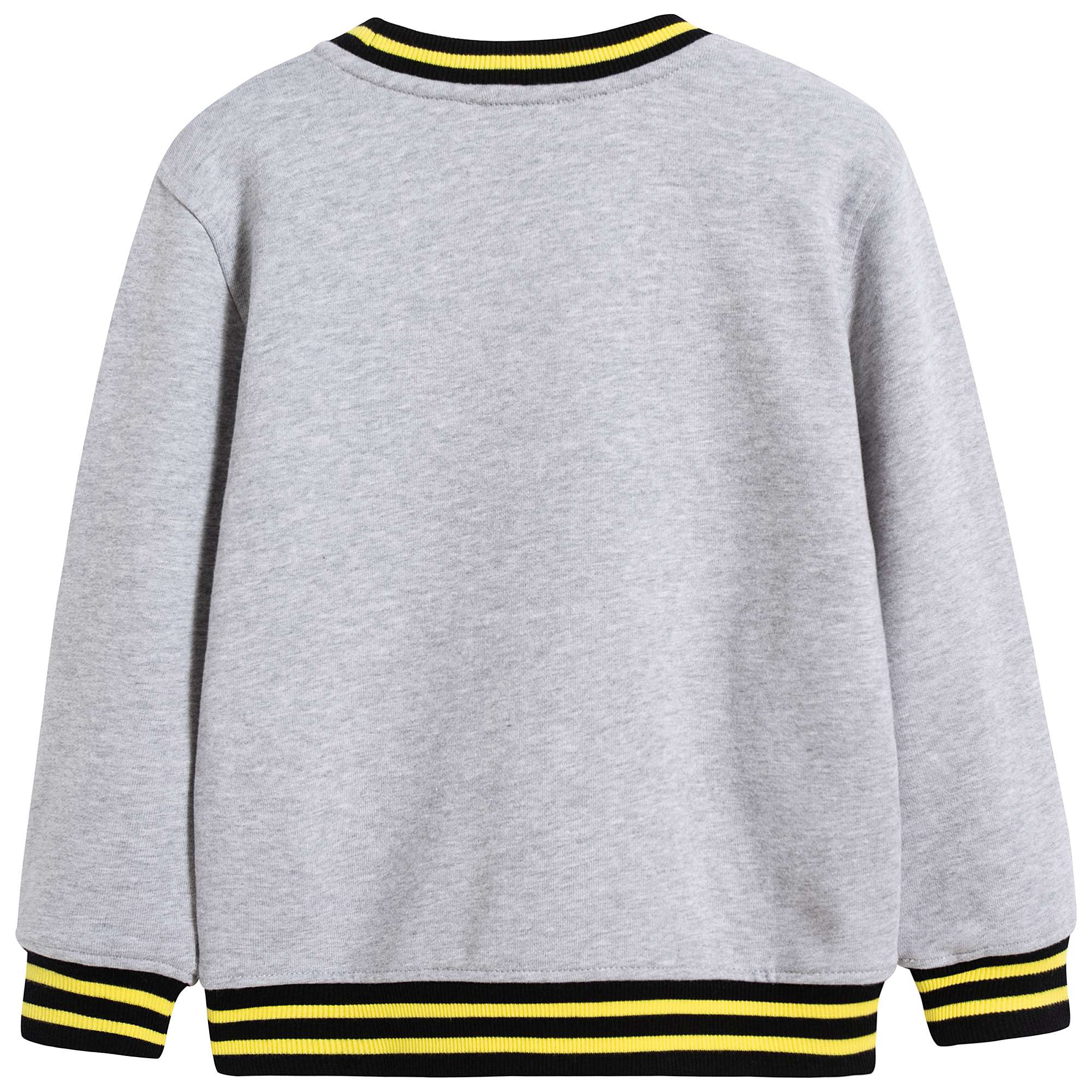 Boys Grey Logo Cotton Sweatshirt