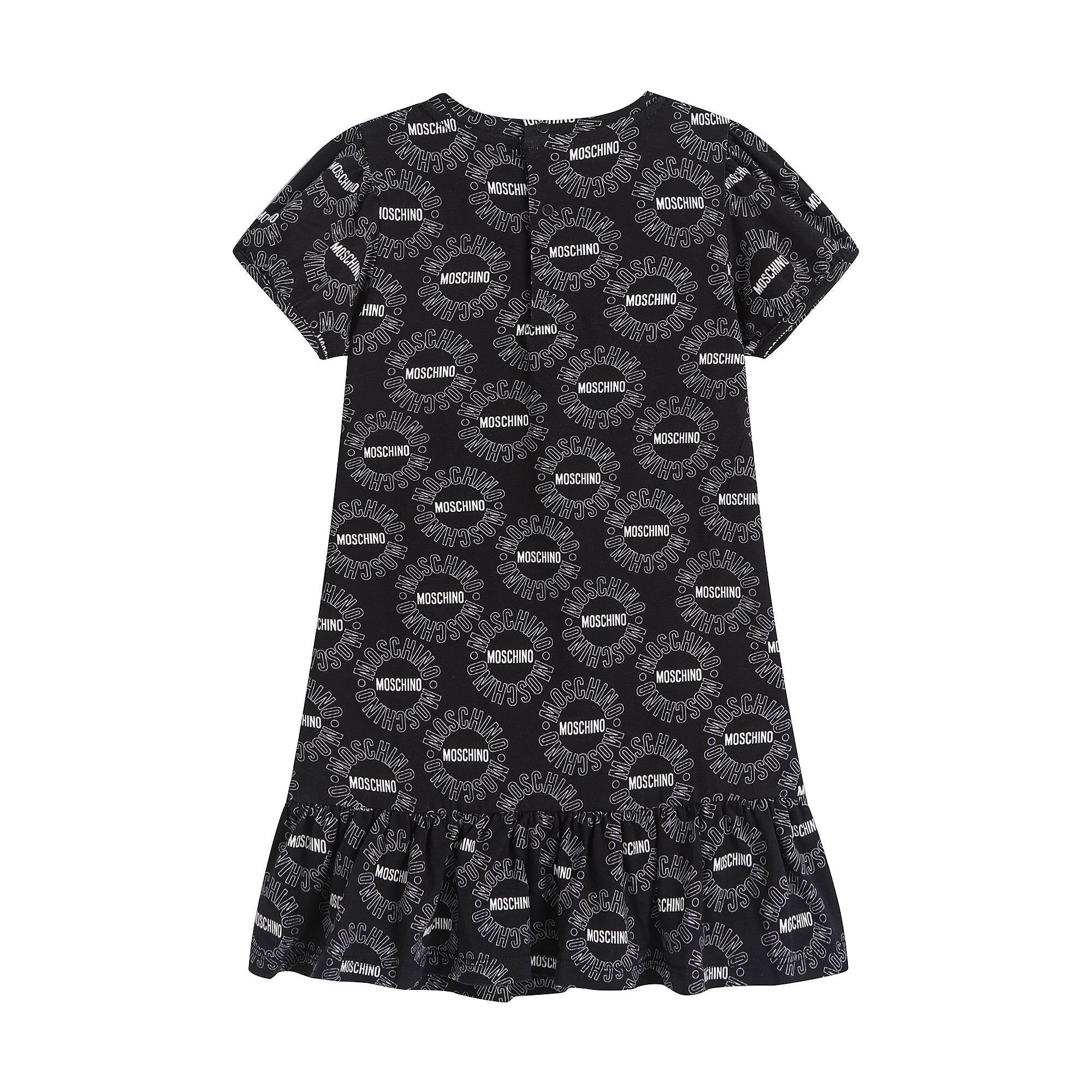 Baby Girls Black Teddy Cotton Dress