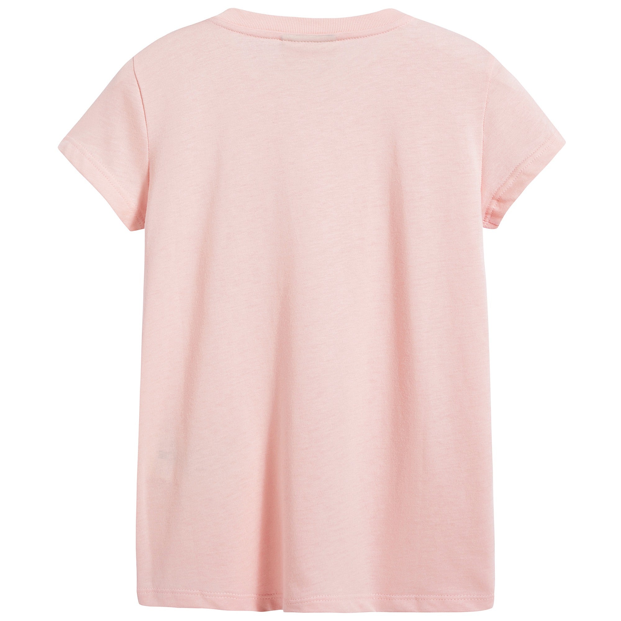 Girls Pink Printed Cotton T-shirt