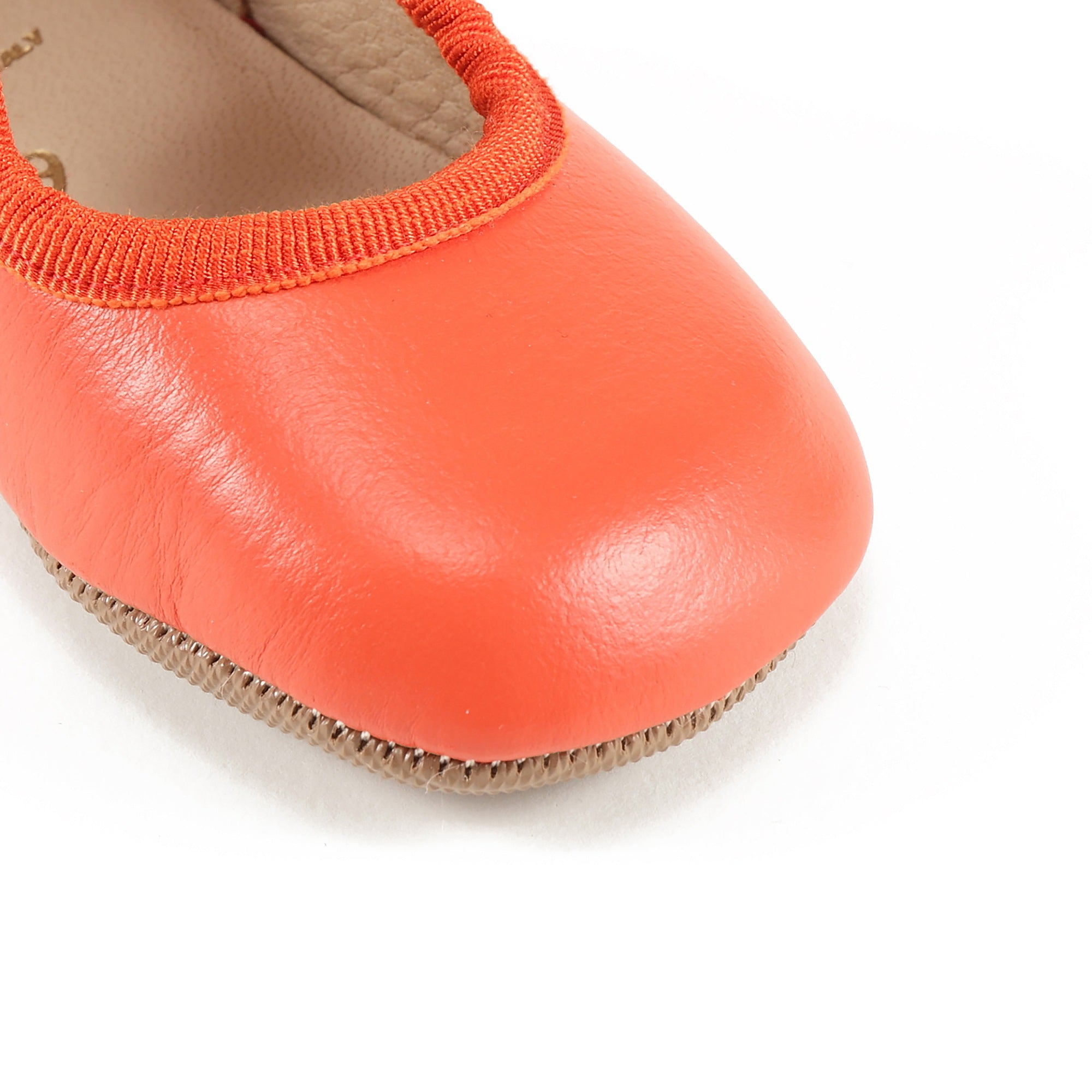 Baby Girls Orange Leather Shoes