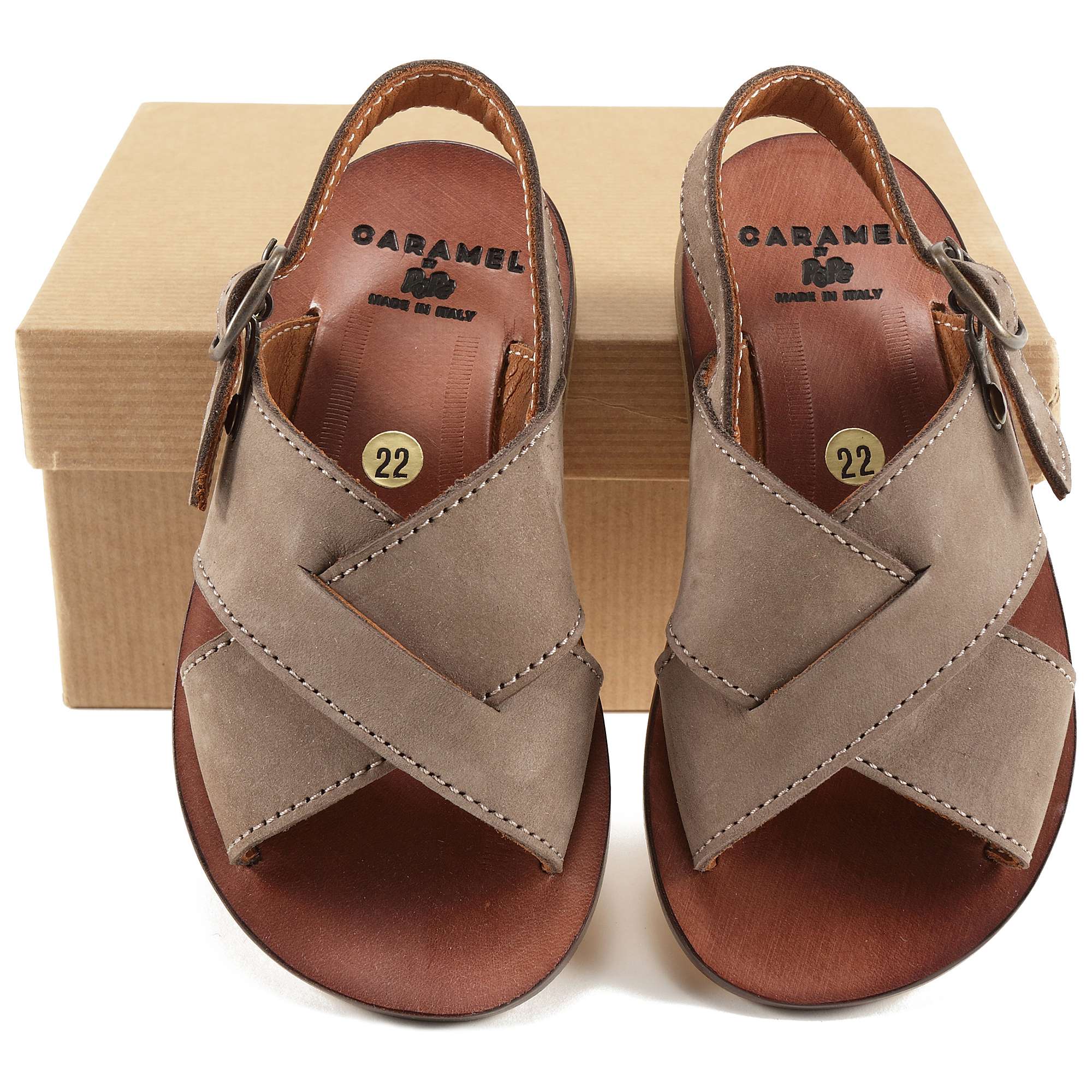 Baby Boys & Girls Brown Leather Sandals