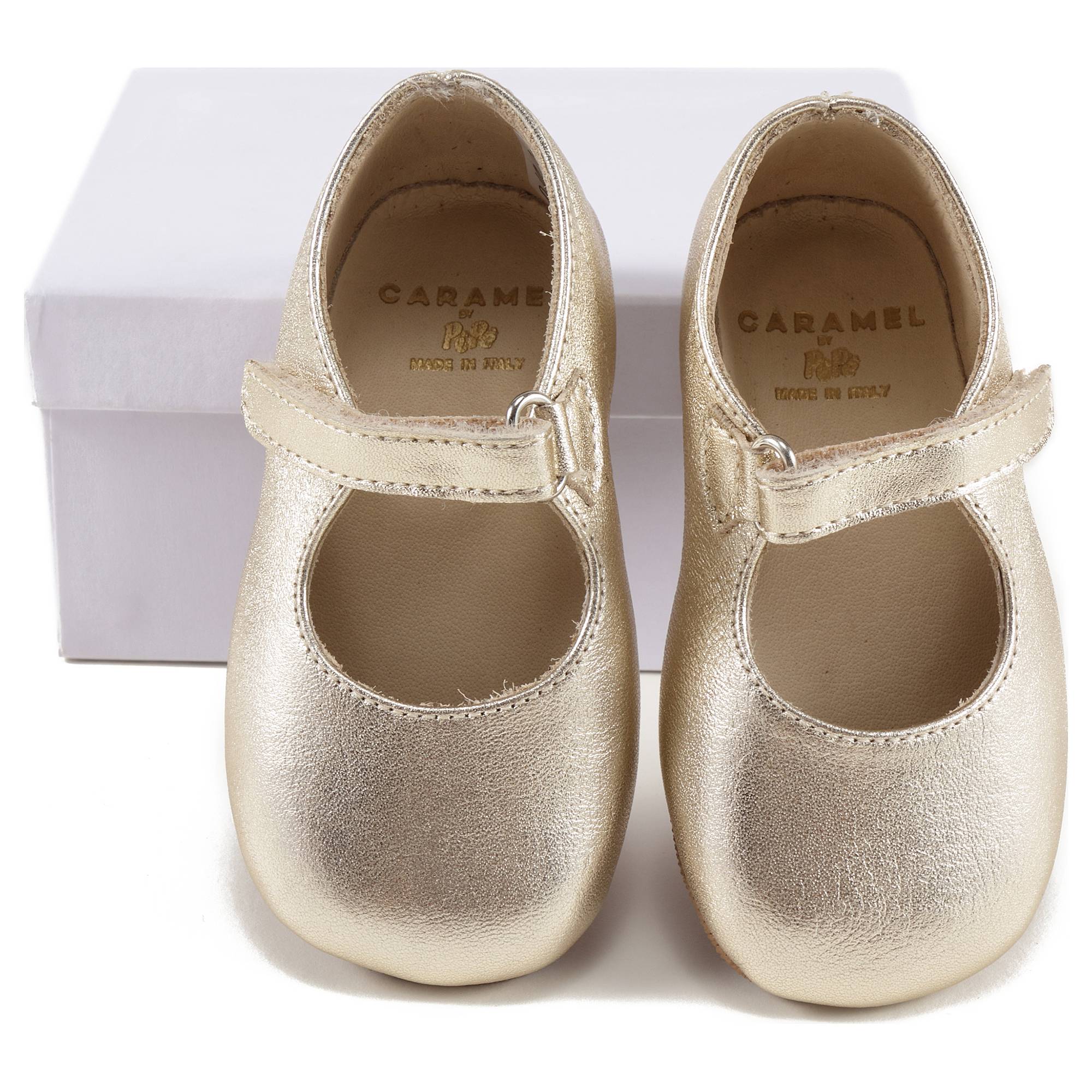 Girls Gold Leather Shoes
