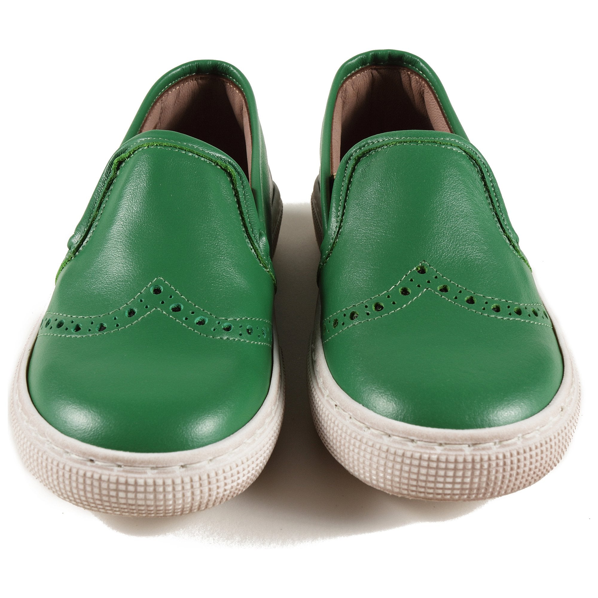 Boys & Girls Green Leather Shoes