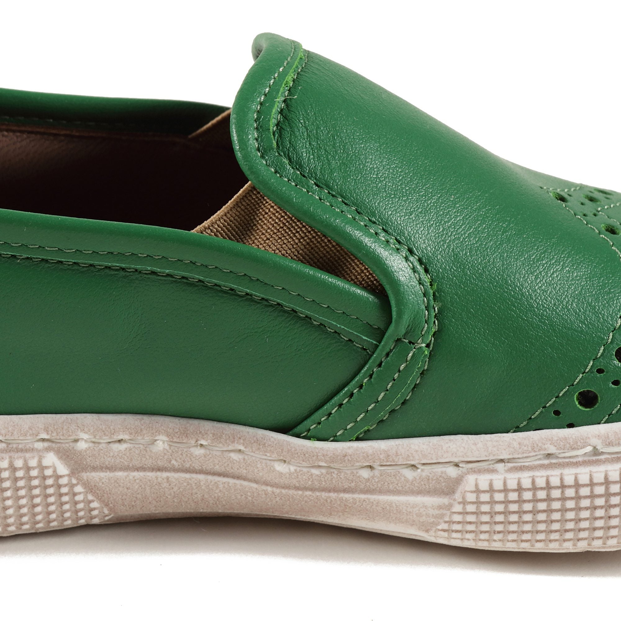 Boys & Girls Green Leather Shoes