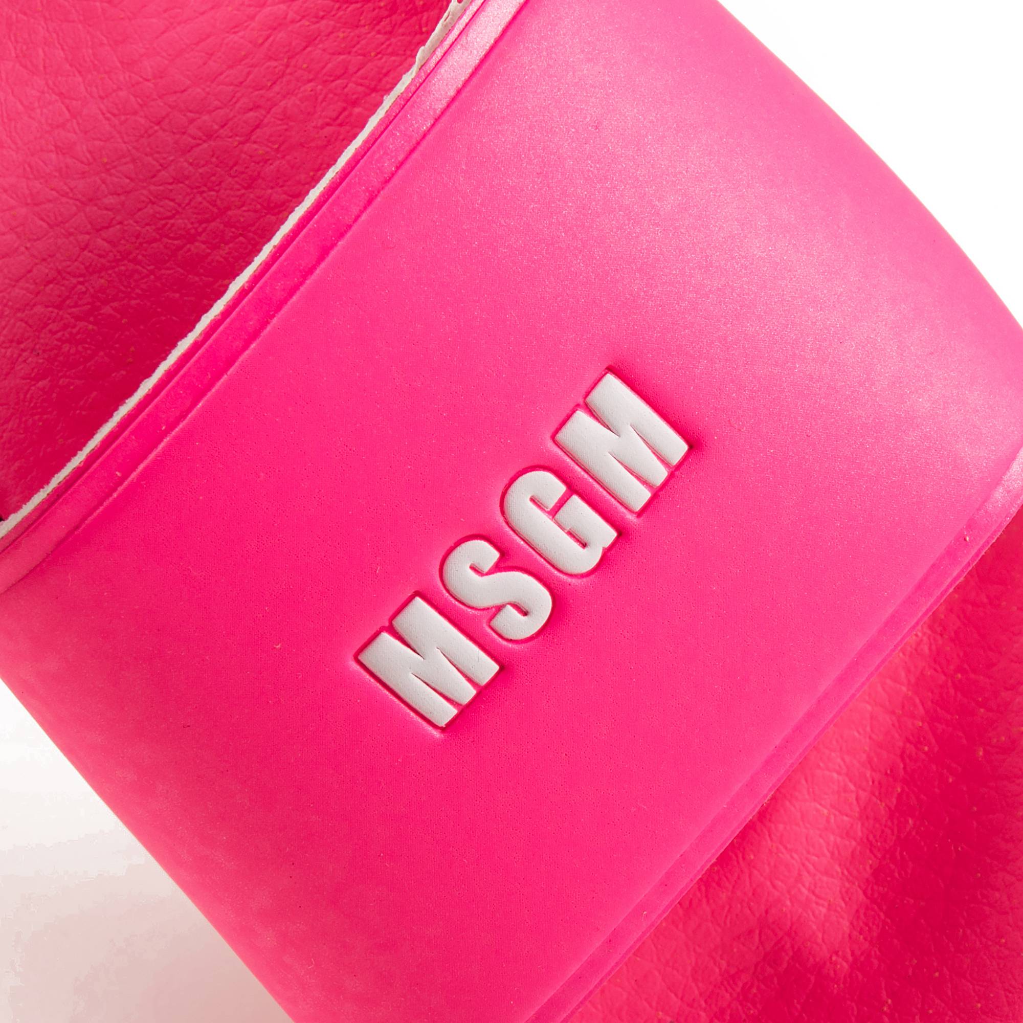 Girls Neon Pink Logo Sandals