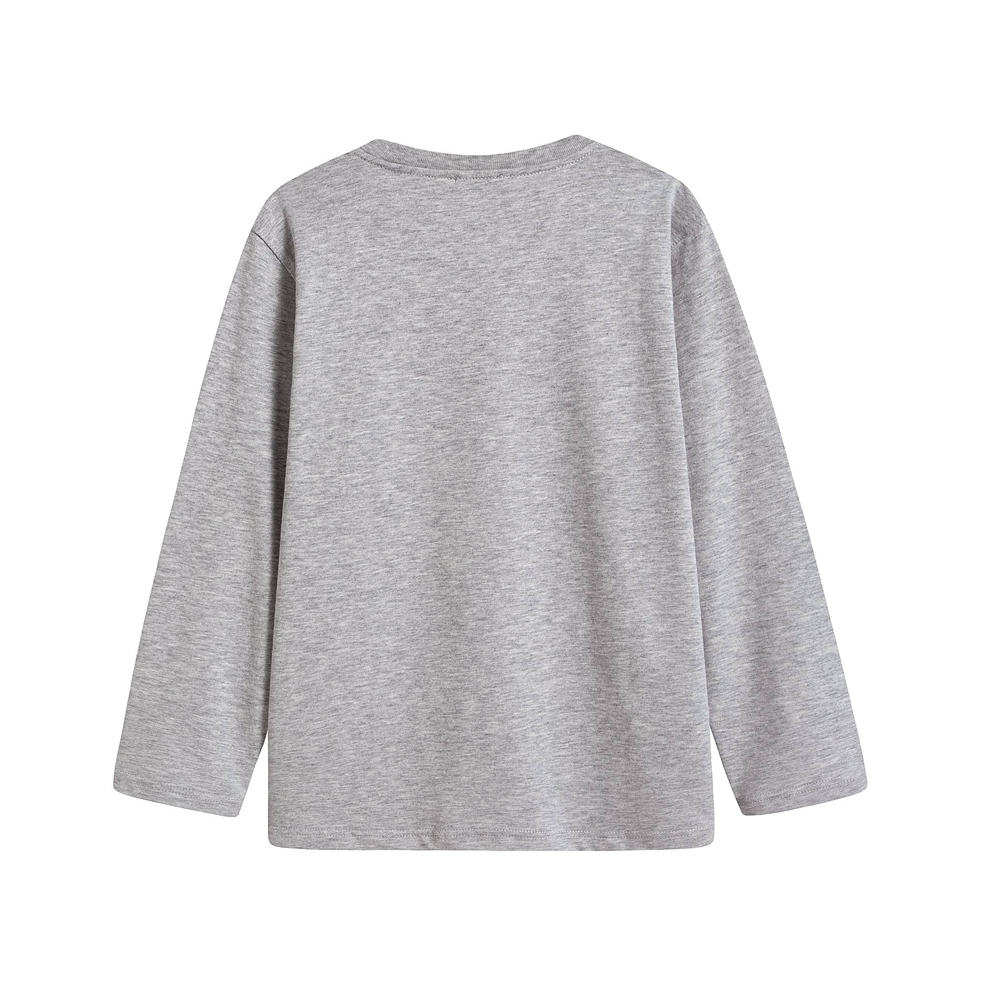 Boys & Girls Grey Printed Cotton T-Shirt