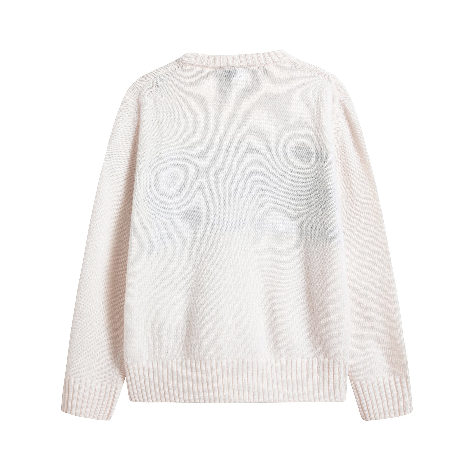 Girls White Logo Wool Sweater