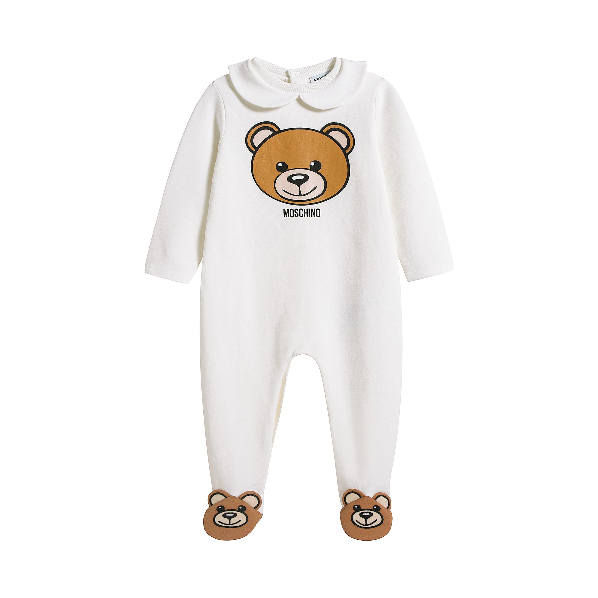 Baby Boys & Girls White Cotton Babysuit Set