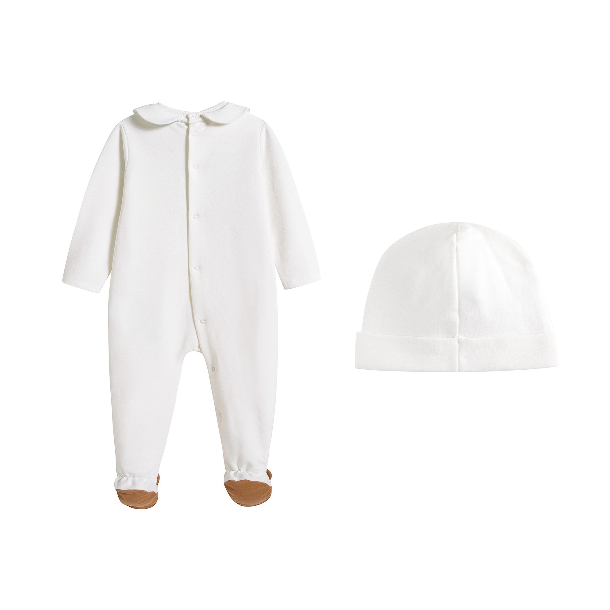 Baby Boys & Girls White Cotton Babysuit Set