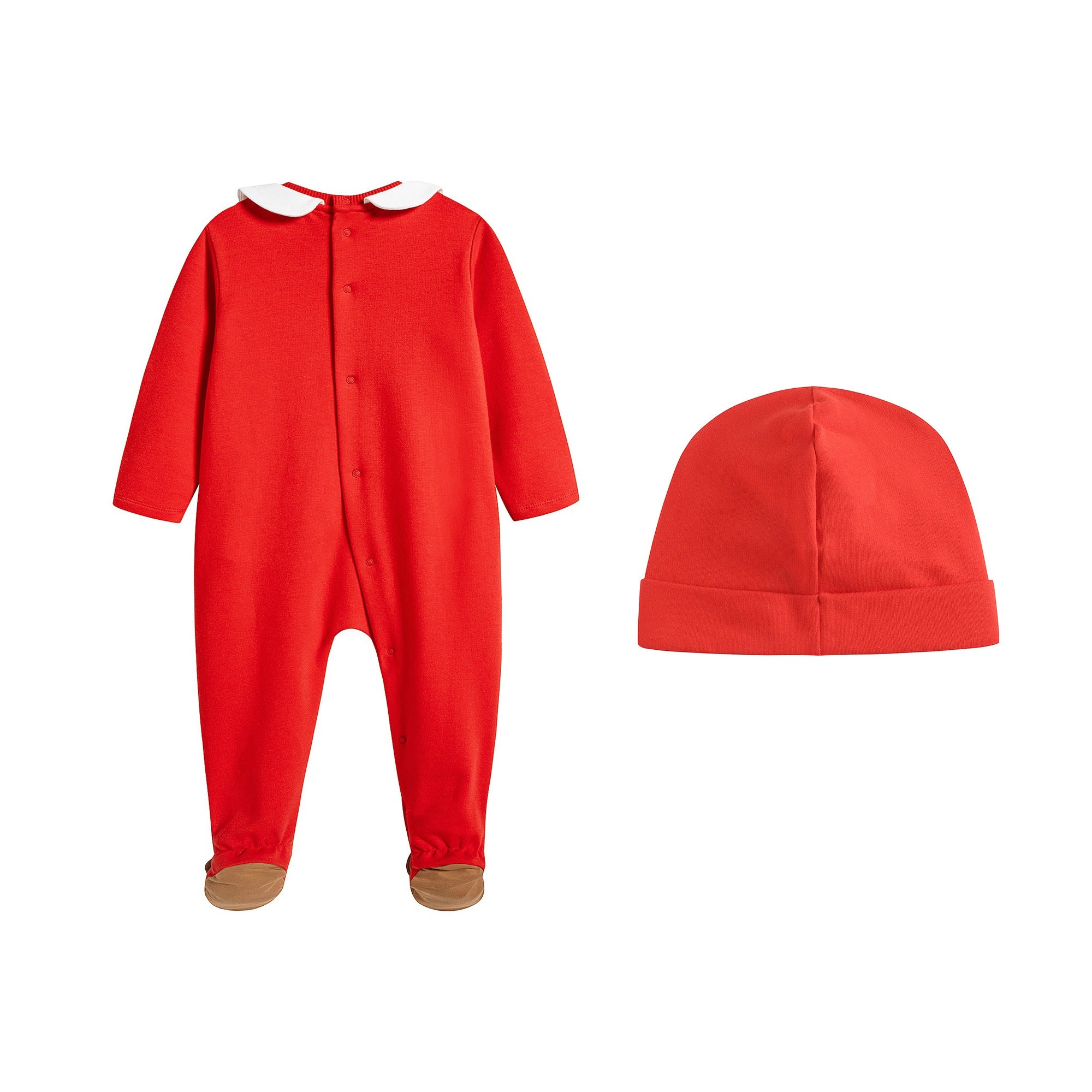 Baby Boys & Girls Red Cotton Babysuit Set