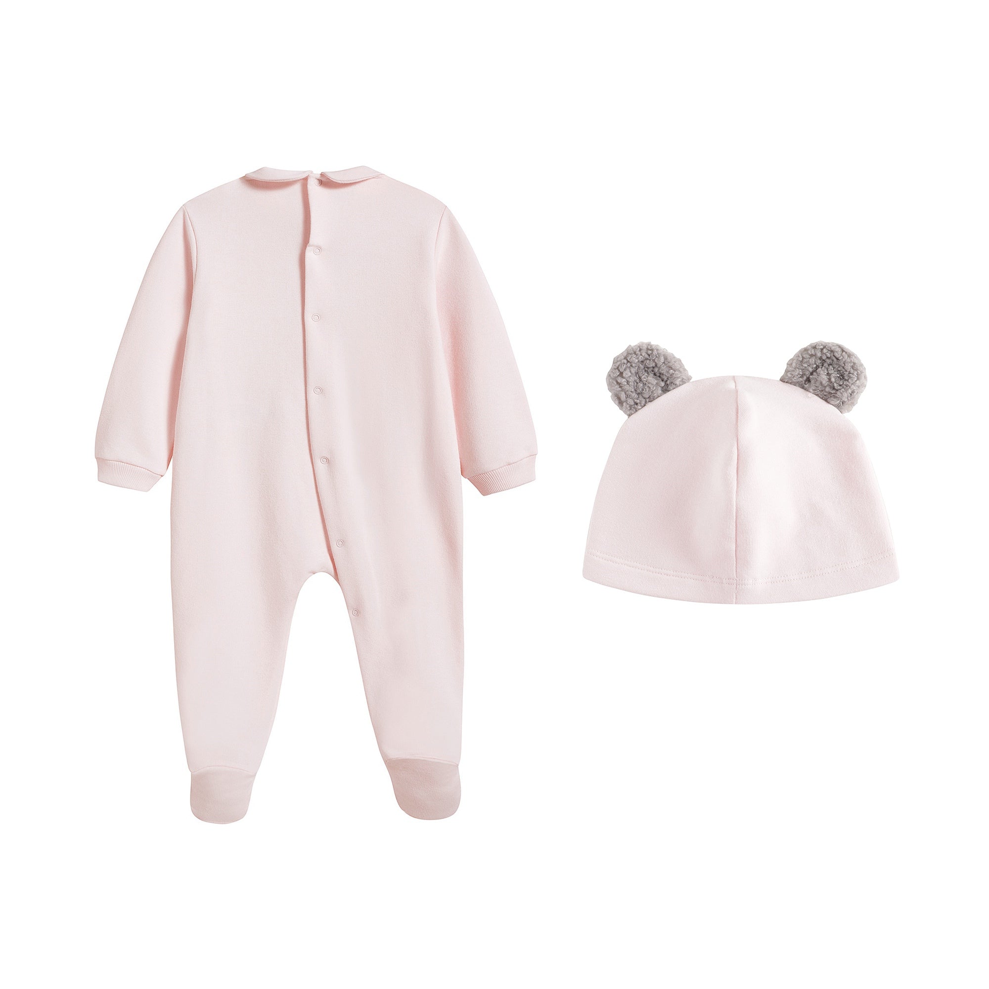 Baby Girls Pink Cotton Babysuit Set